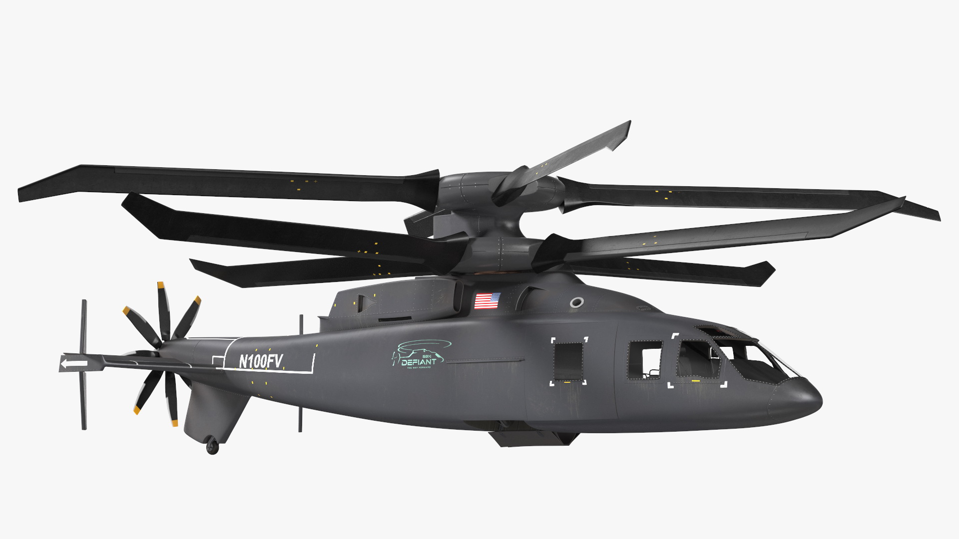 SB-1 Defiant Helicopter Rigged for Cinema 4D 3D model