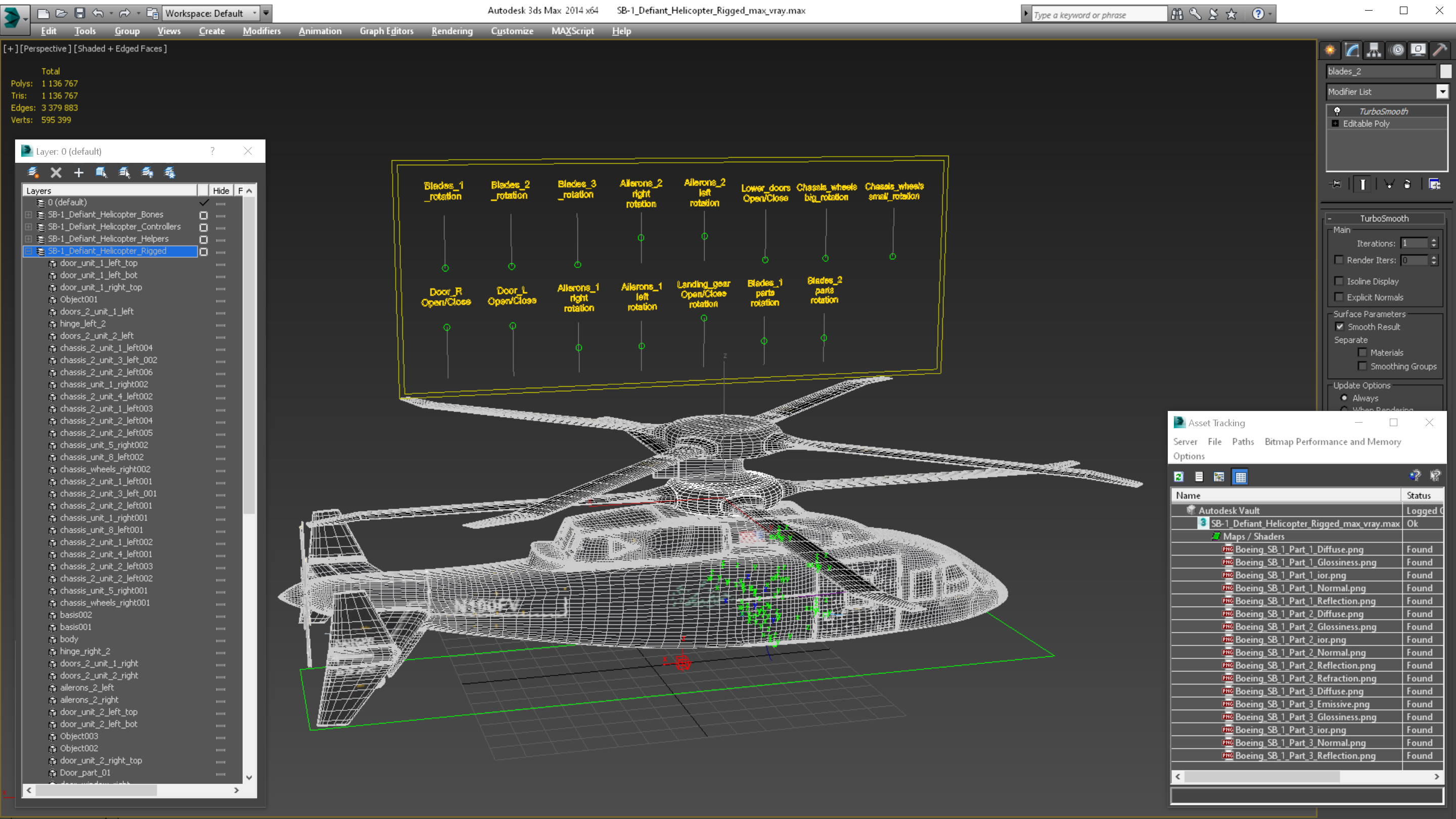 SB-1 Defiant Helicopter Rigged for Cinema 4D 3D model