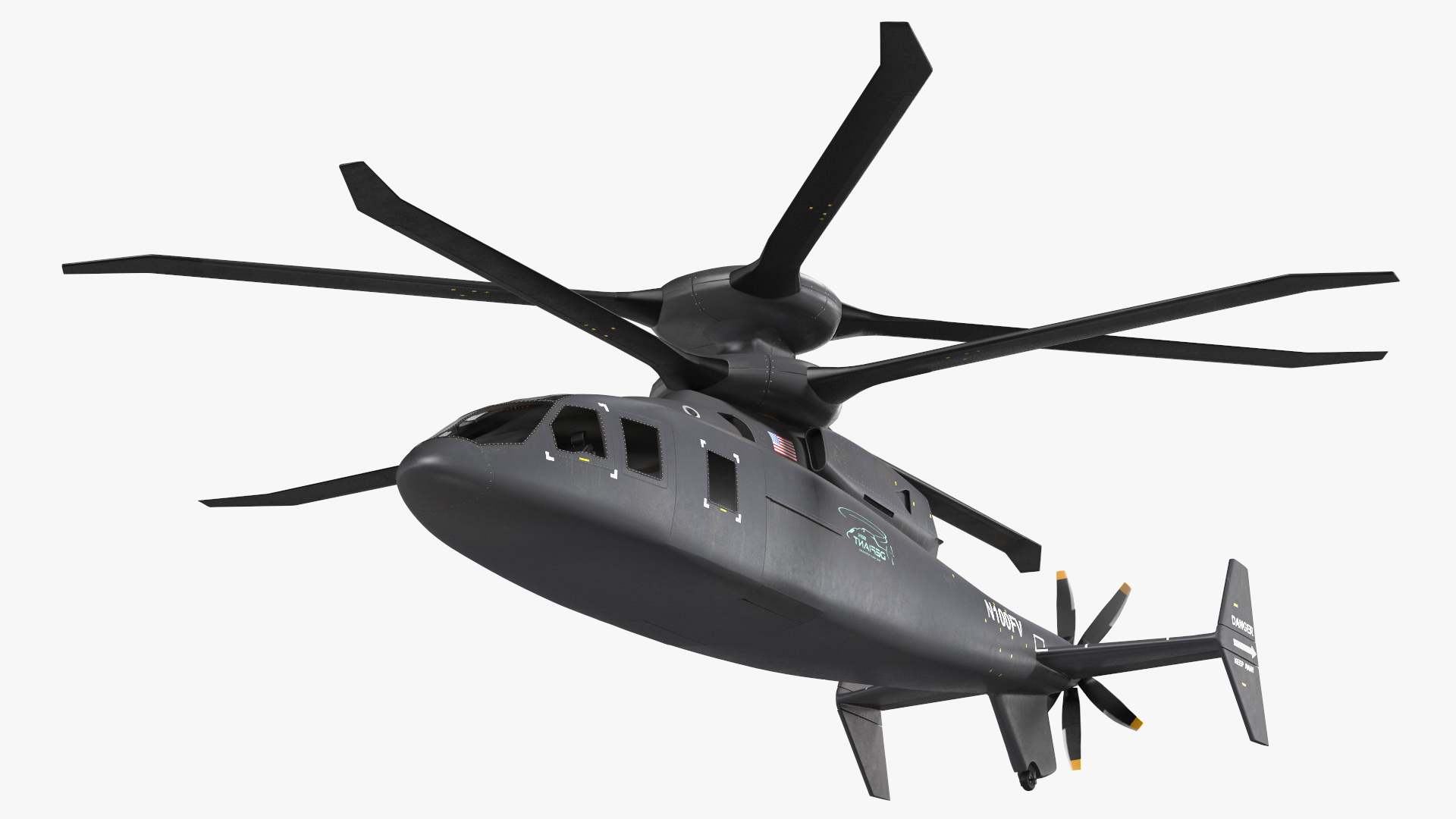 SB-1 Defiant Helicopter Rigged for Cinema 4D 3D model