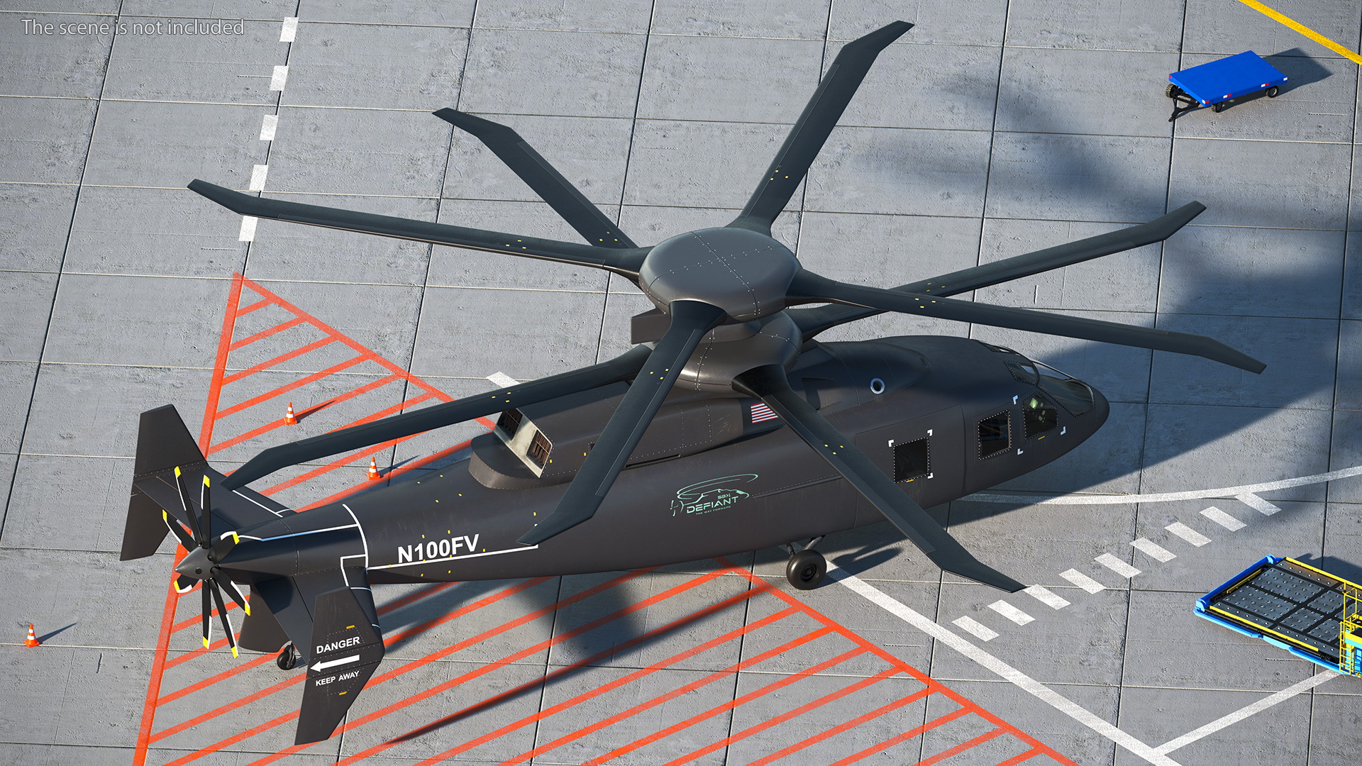 SB-1 Defiant Helicopter Rigged for Cinema 4D 3D model