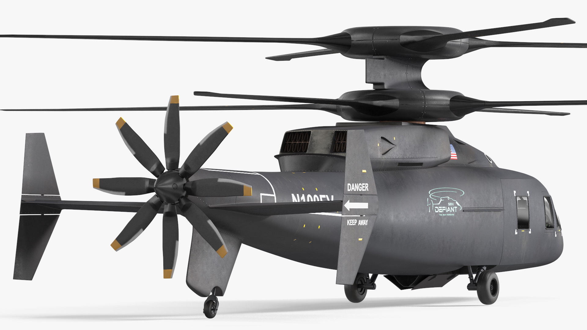 SB-1 Defiant Helicopter Rigged for Cinema 4D 3D model