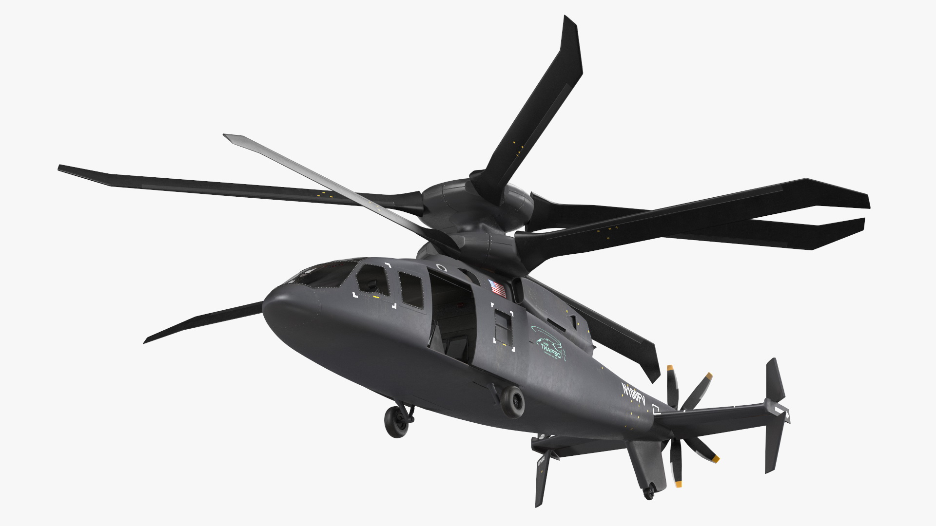SB-1 Defiant Helicopter Rigged for Cinema 4D 3D model