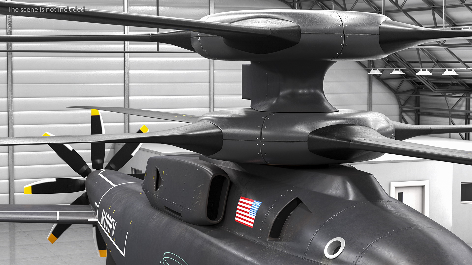 SB-1 Defiant Helicopter Rigged for Cinema 4D 3D model