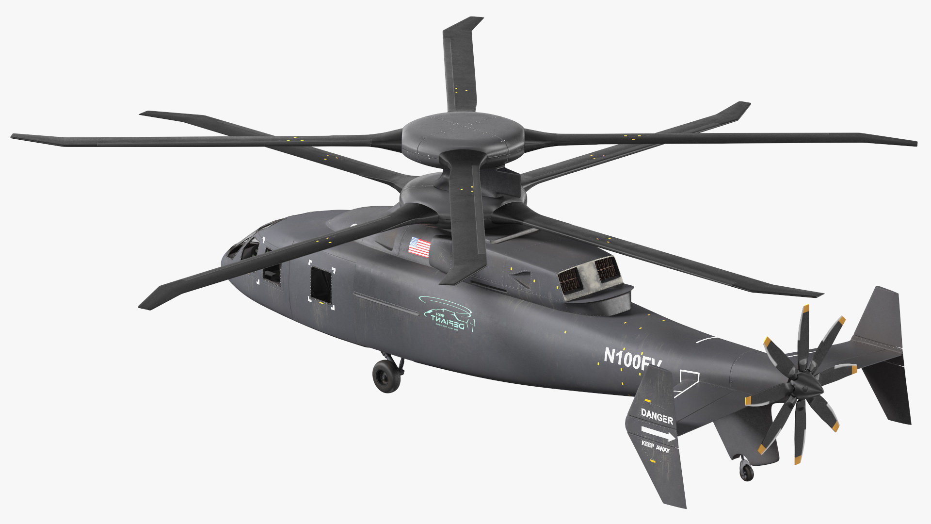SB-1 Defiant Helicopter Rigged for Cinema 4D 3D model