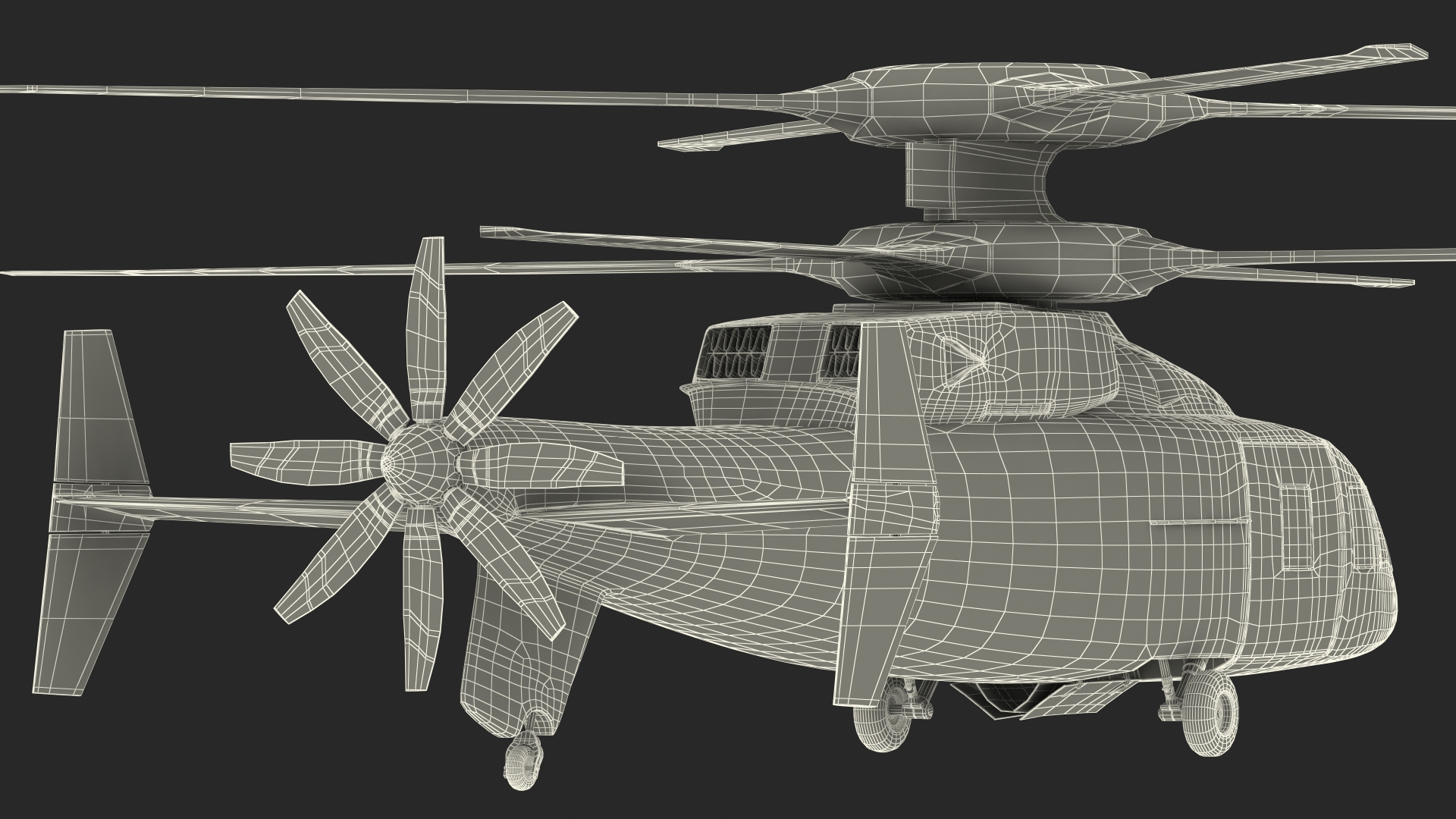 SB-1 Defiant Helicopter Rigged for Cinema 4D 3D model