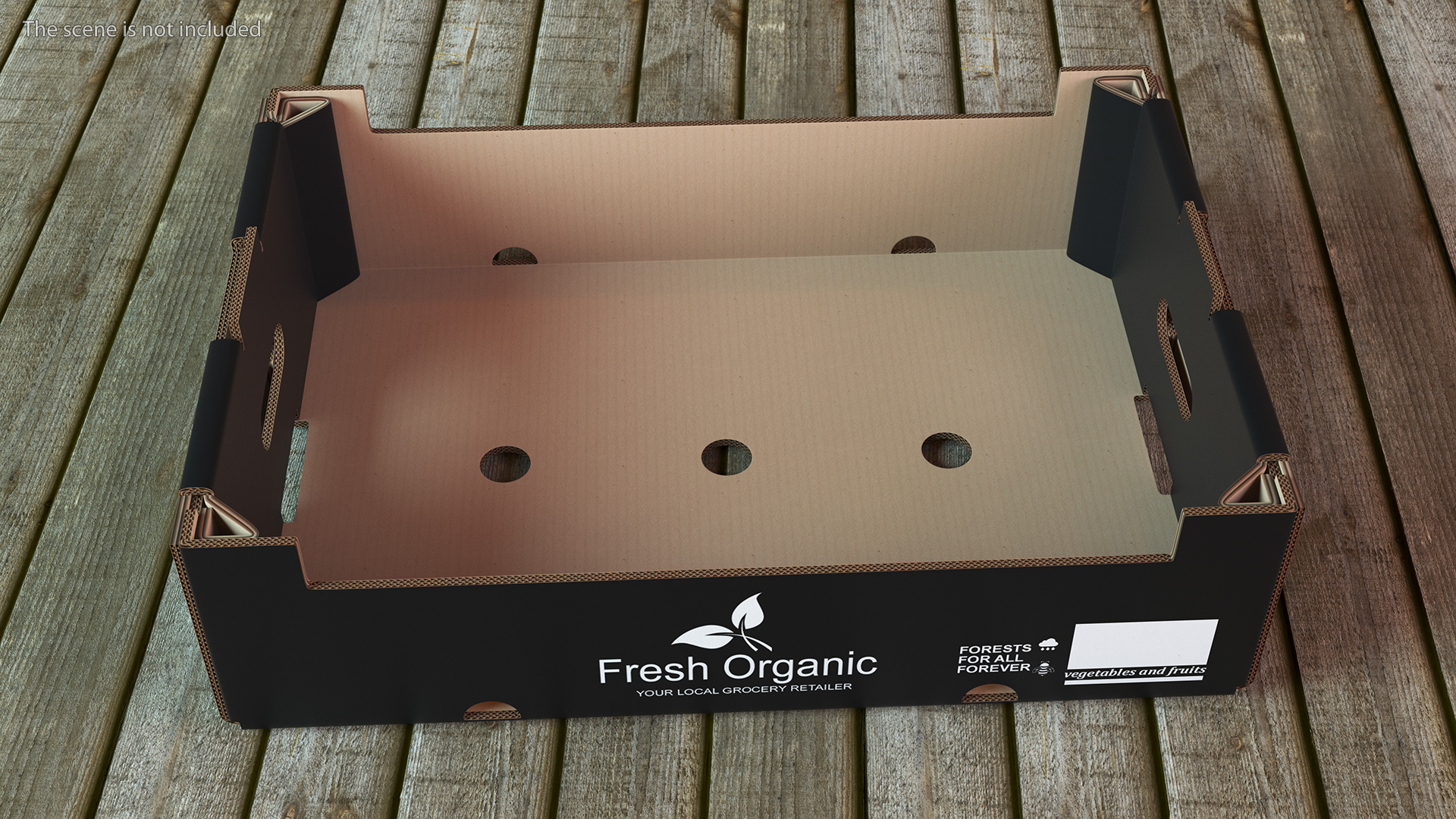 3D Stackable Corrugated Fruit and Vegetable Tray Black