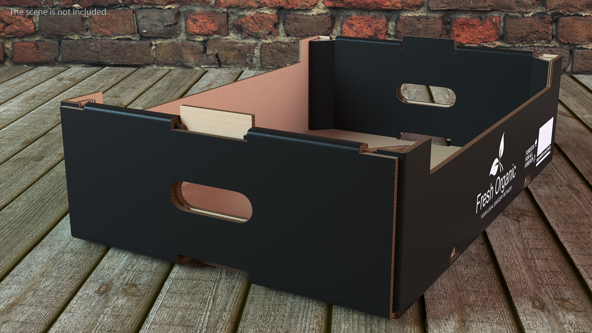 3D Stackable Corrugated Fruit and Vegetable Tray Black