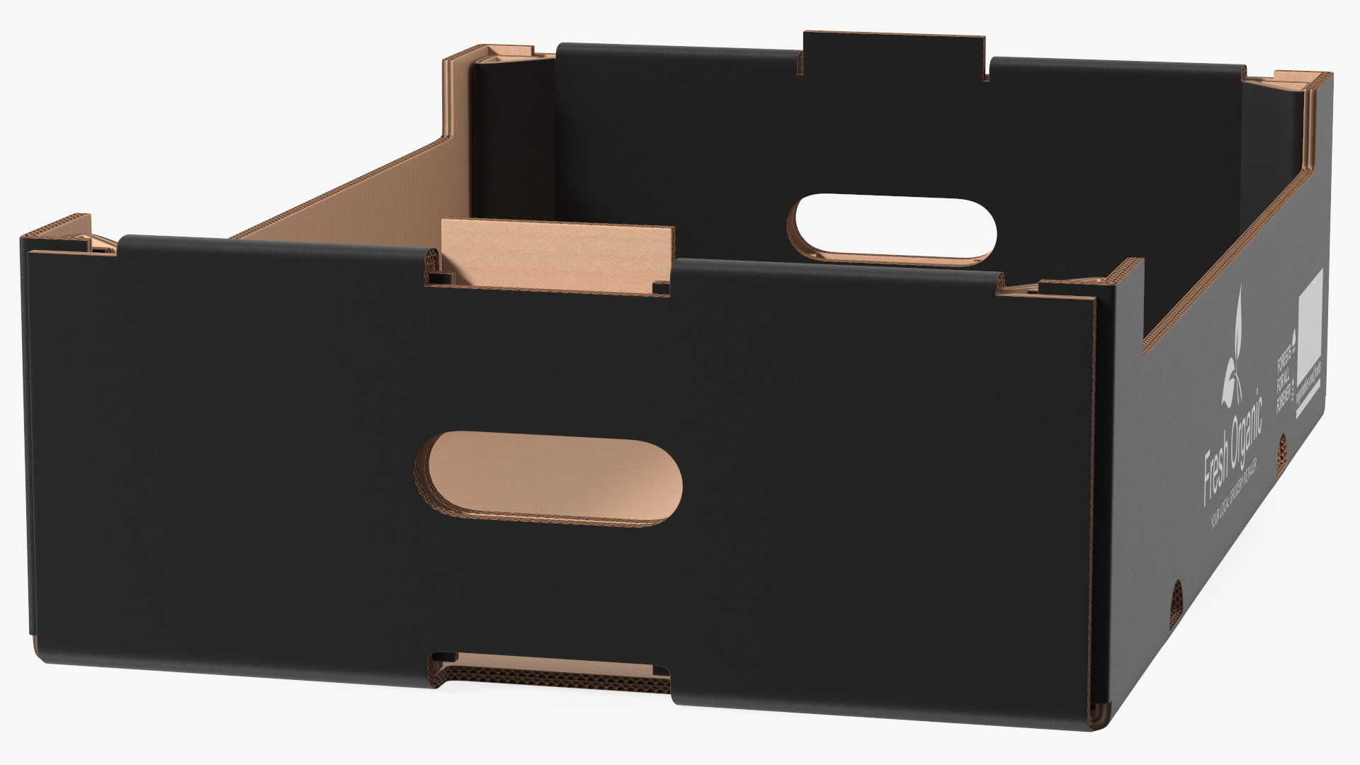 3D Stackable Corrugated Fruit and Vegetable Tray Black