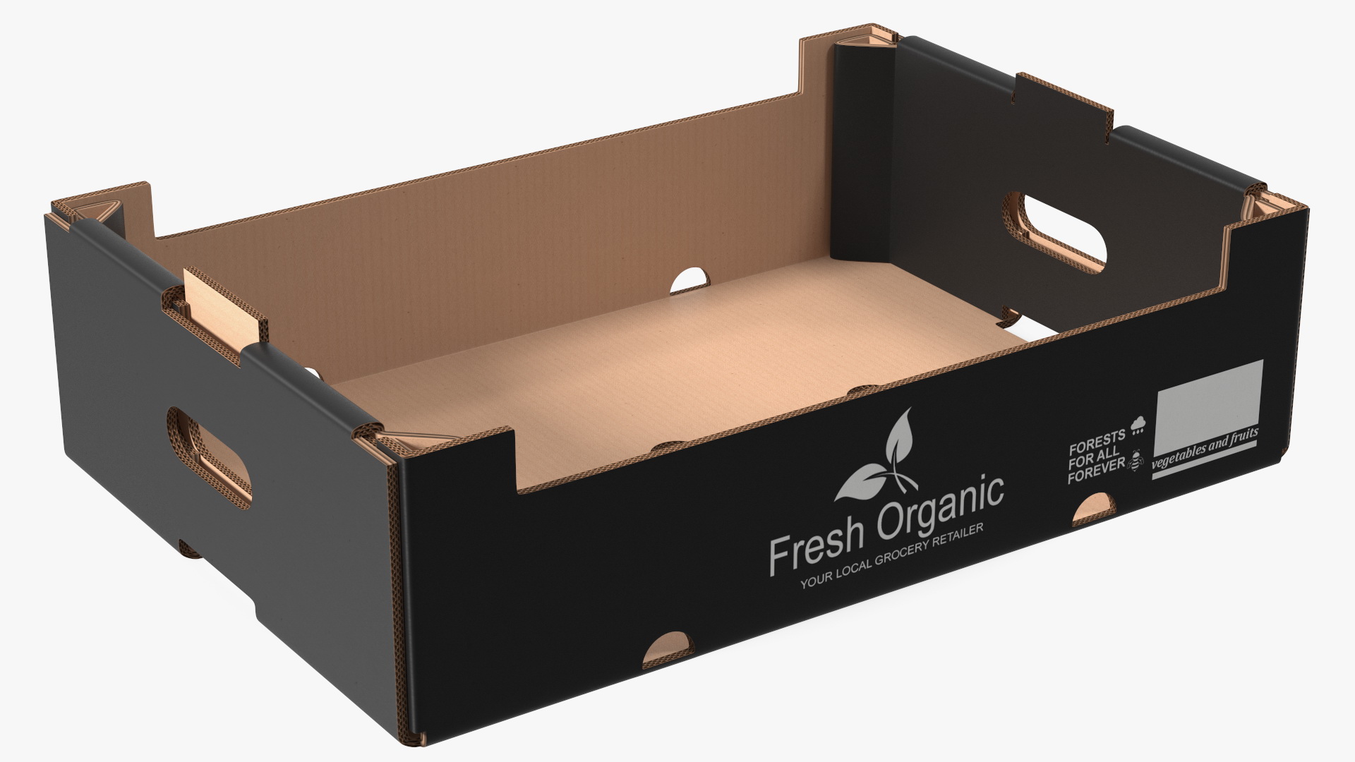 3D Stackable Corrugated Fruit and Vegetable Tray Black