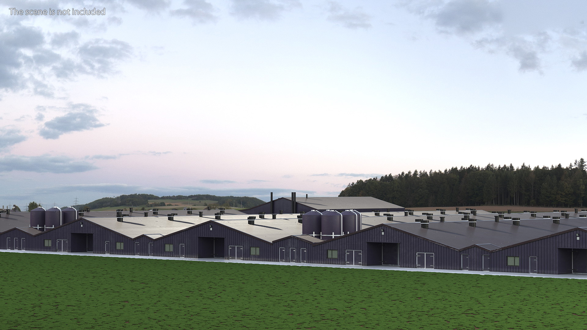 3D model Poultry Farming Barn