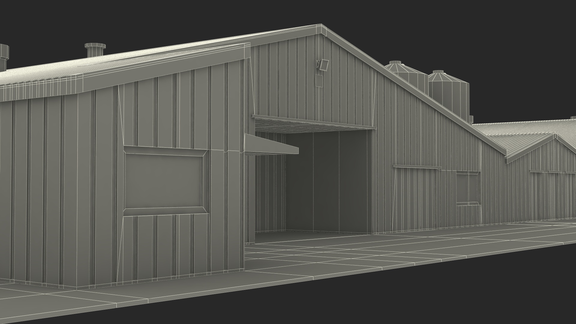3D model Poultry Farming Barn