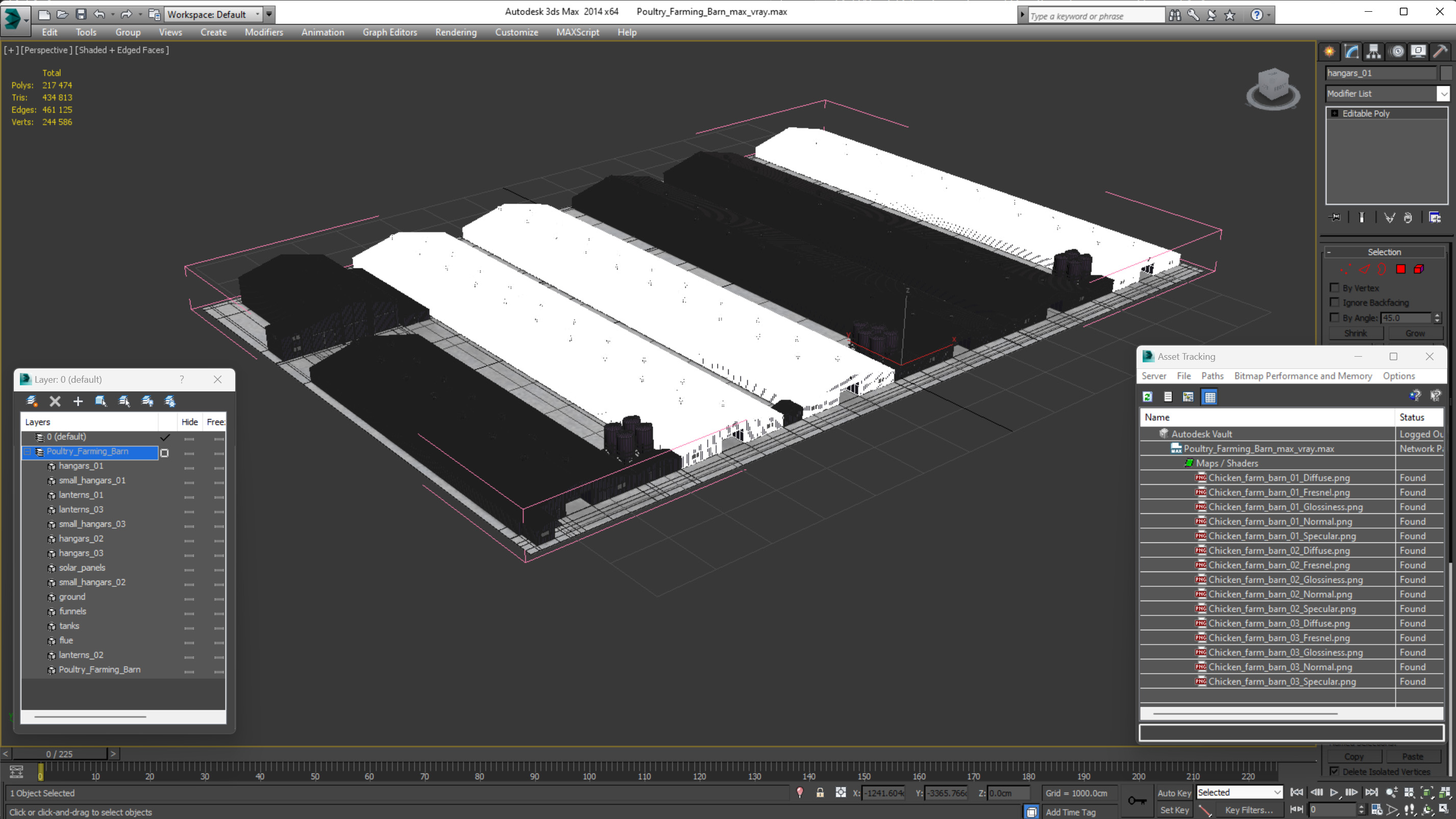 3D model Poultry Farming Barn