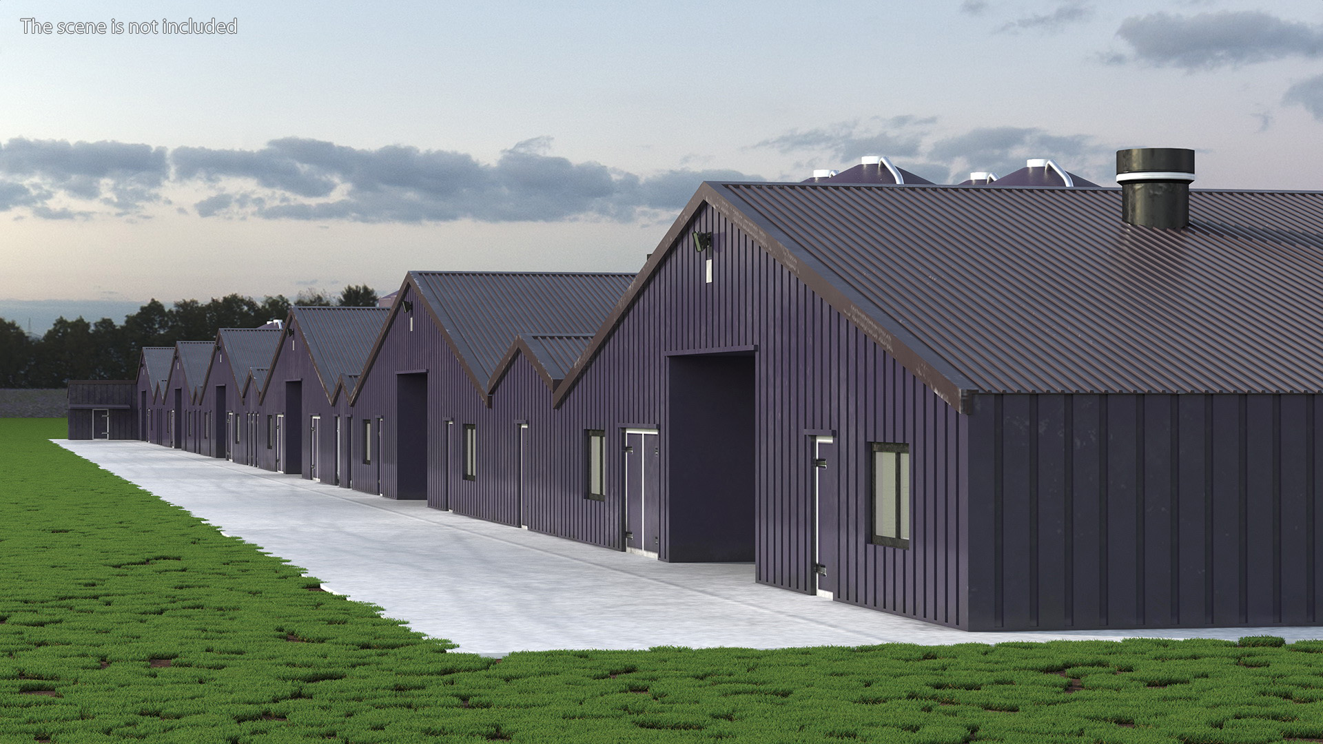 3D model Poultry Farming Barn