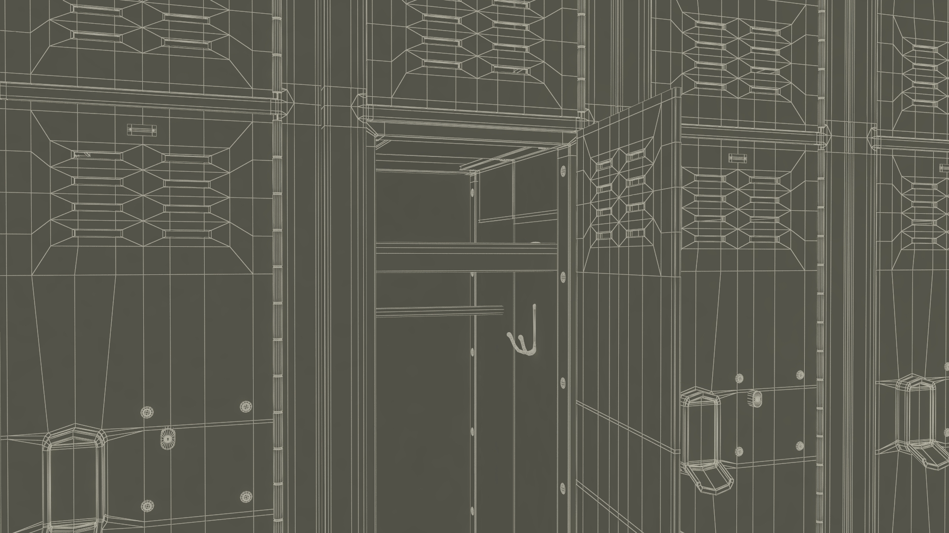 Metal Locker Boxes Room Green 3D model