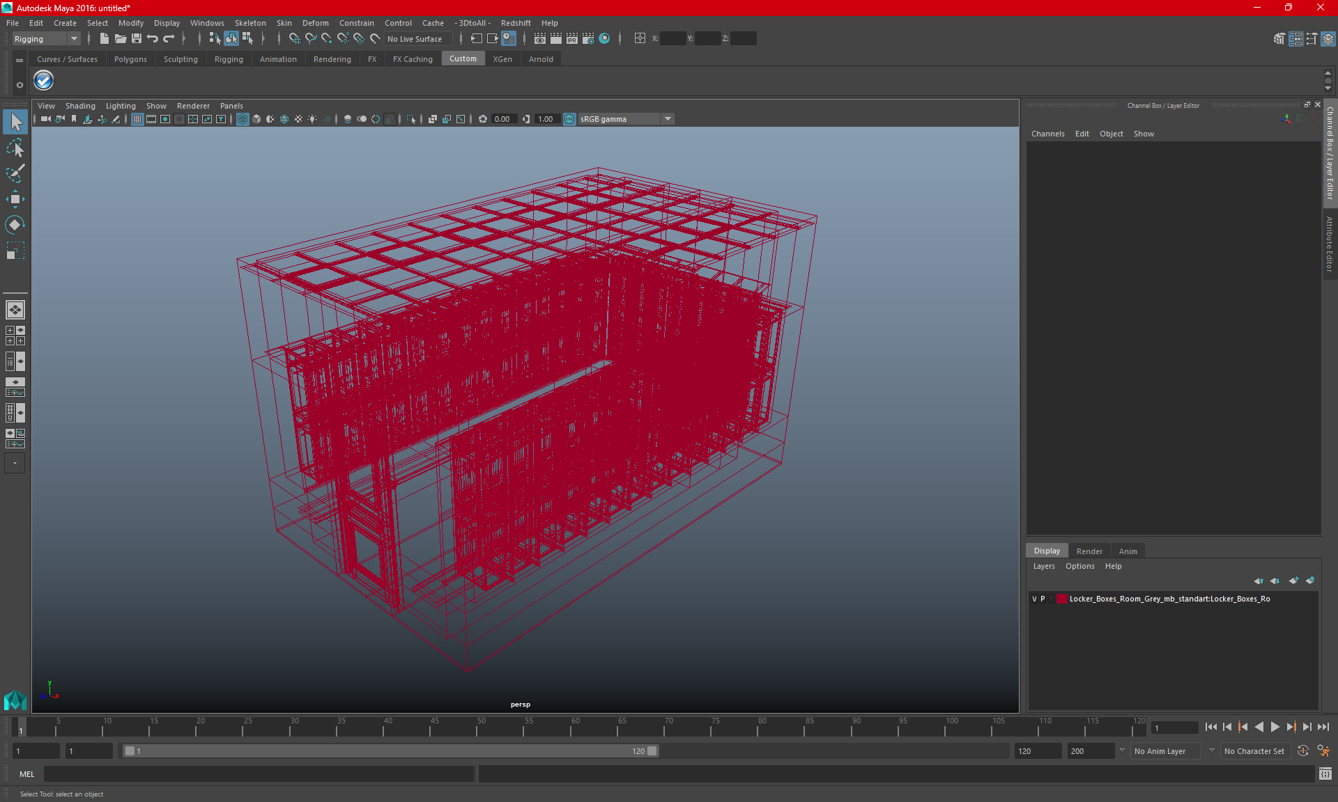 Metal Locker Boxes Room Green 3D model