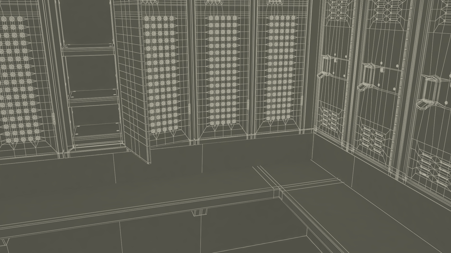 Metal Locker Boxes Room Green 3D model