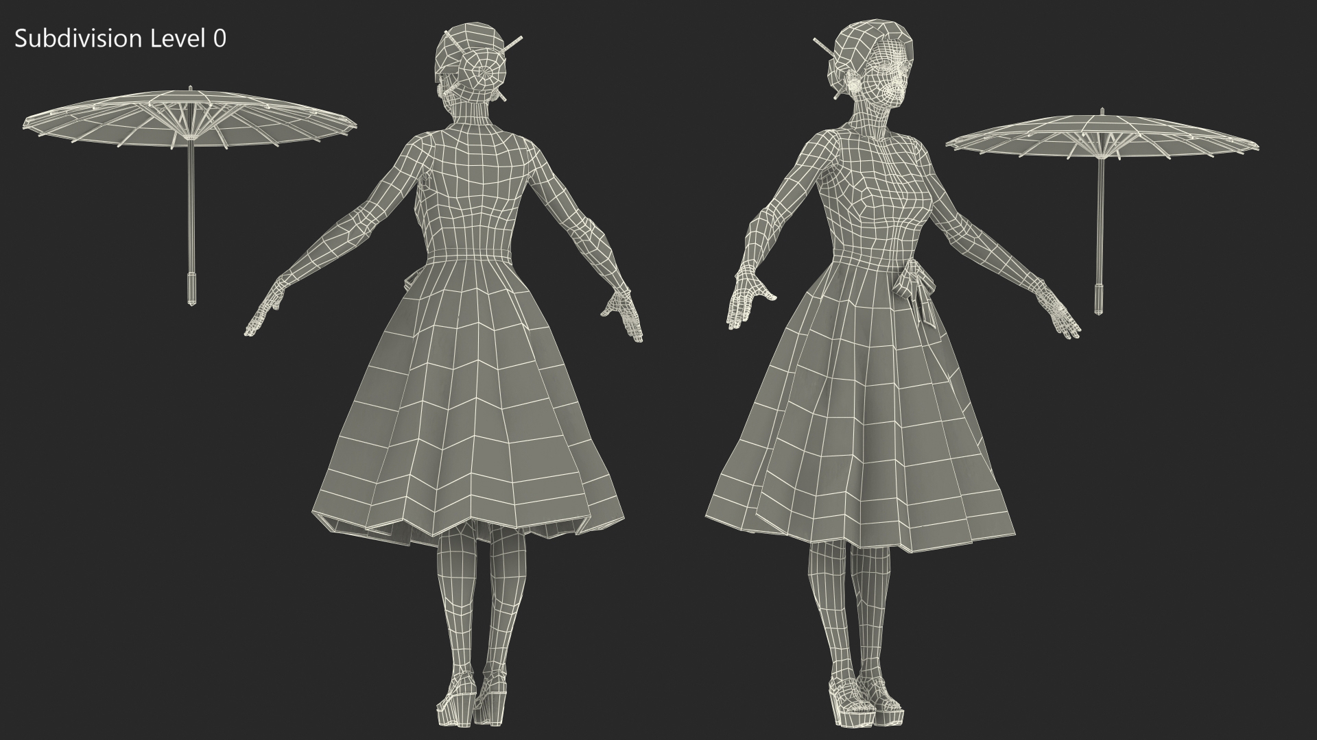 Asian Women Wearing Summer Dress Rigged 3D model