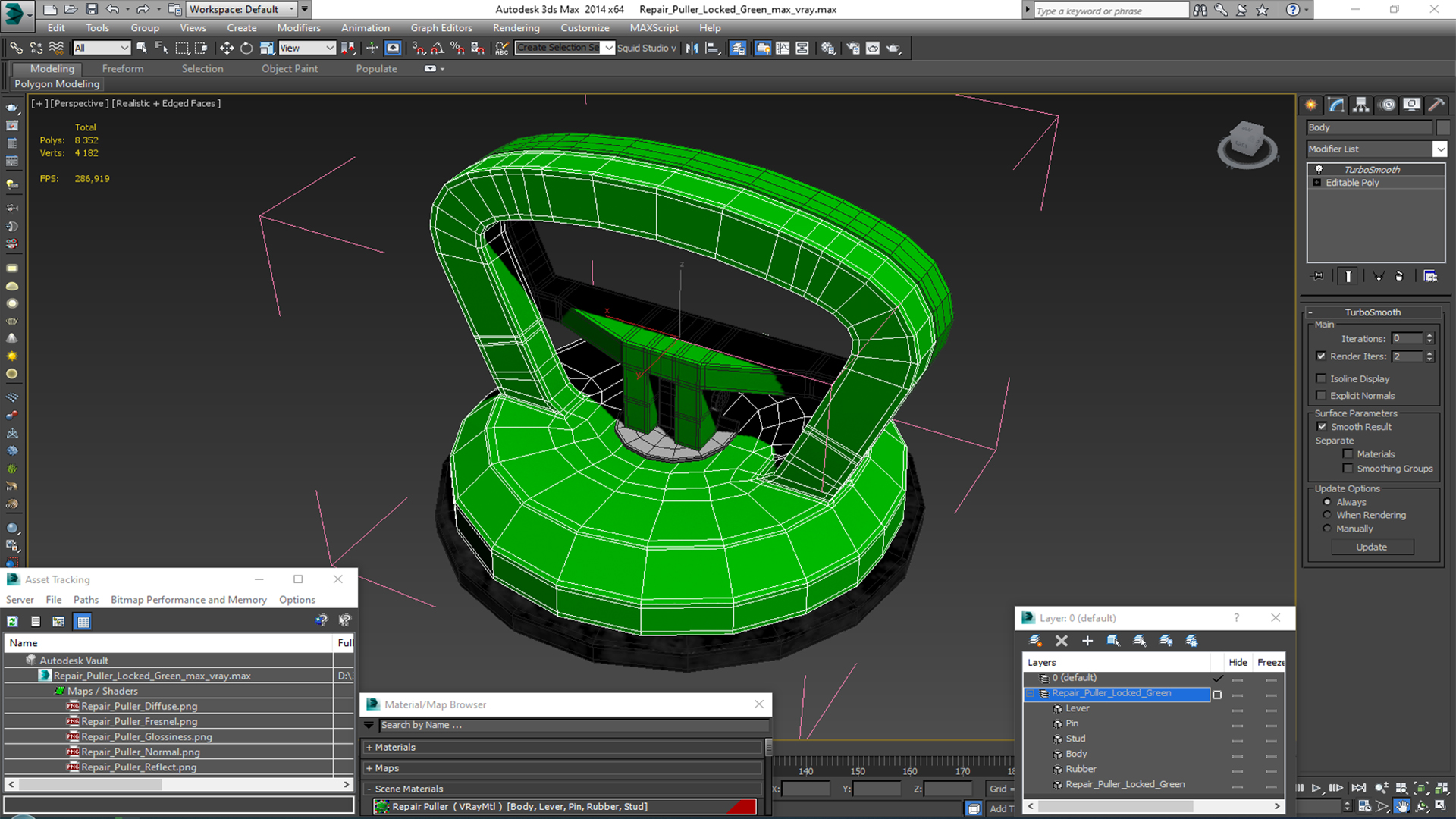 3D Repair Puller Locked Green