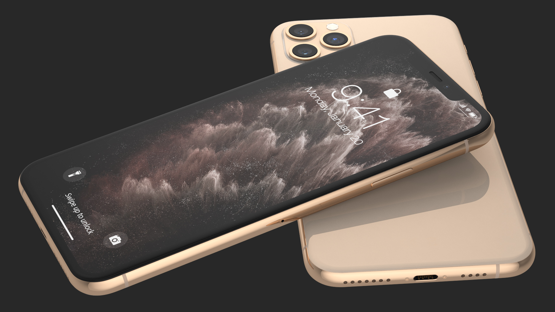 iPhone 11 Pro Max Gold 3D