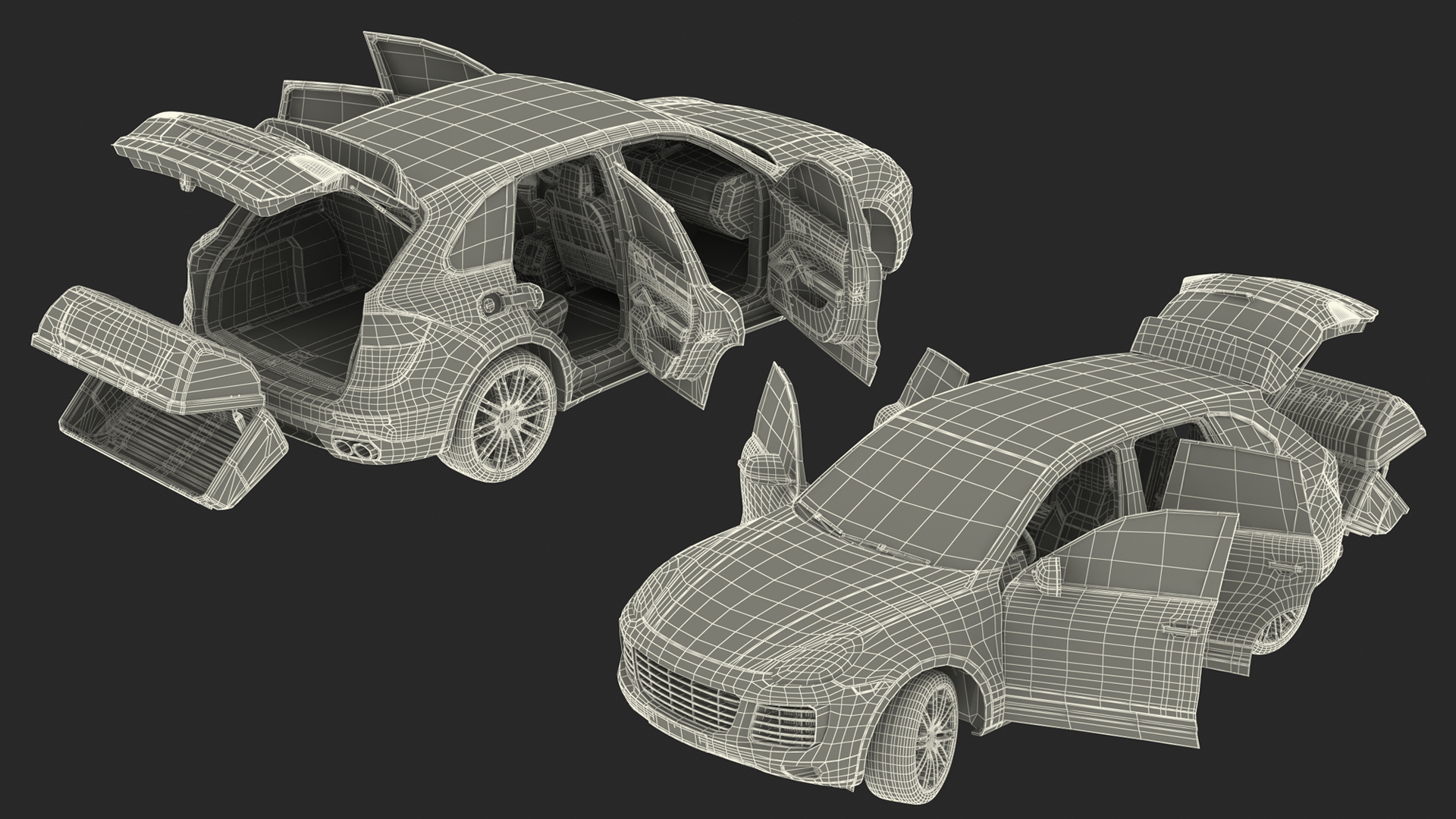 3D Crossover with Hitch Cargo Carrier Rigged