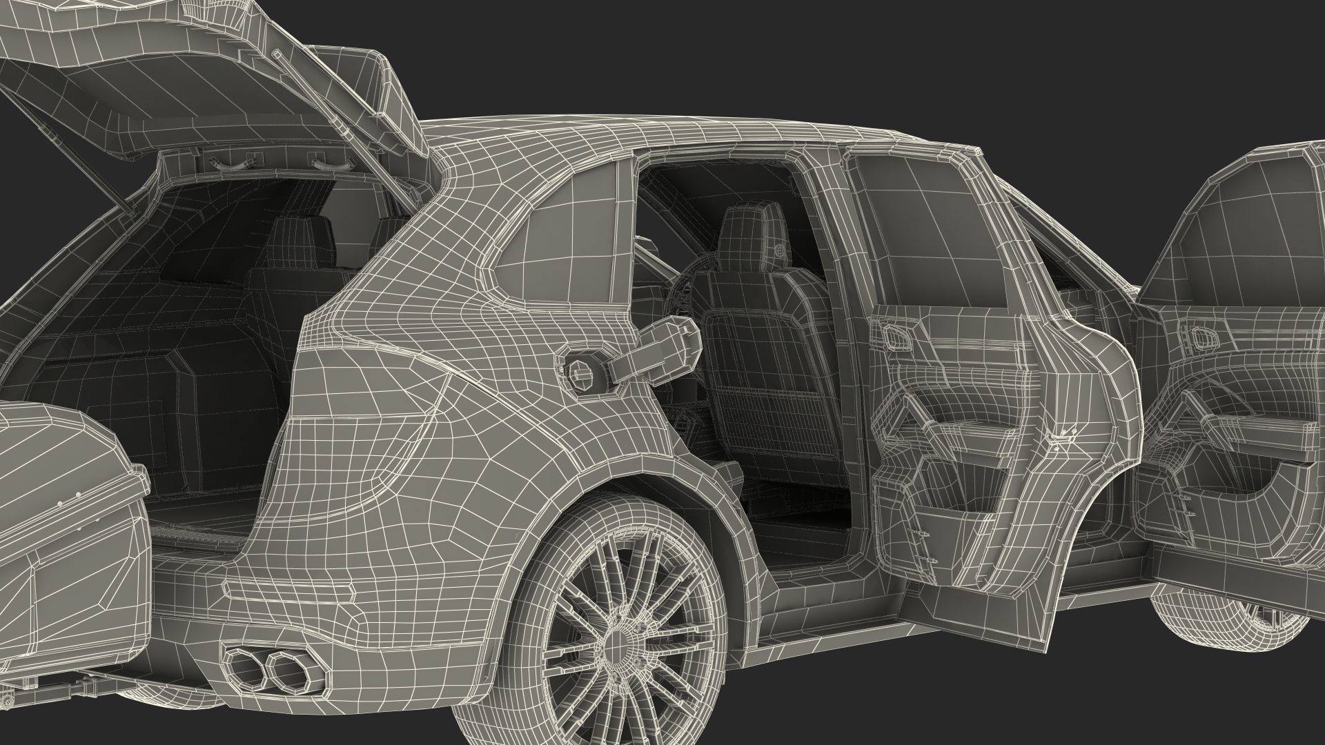 3D Crossover with Hitch Cargo Carrier Rigged