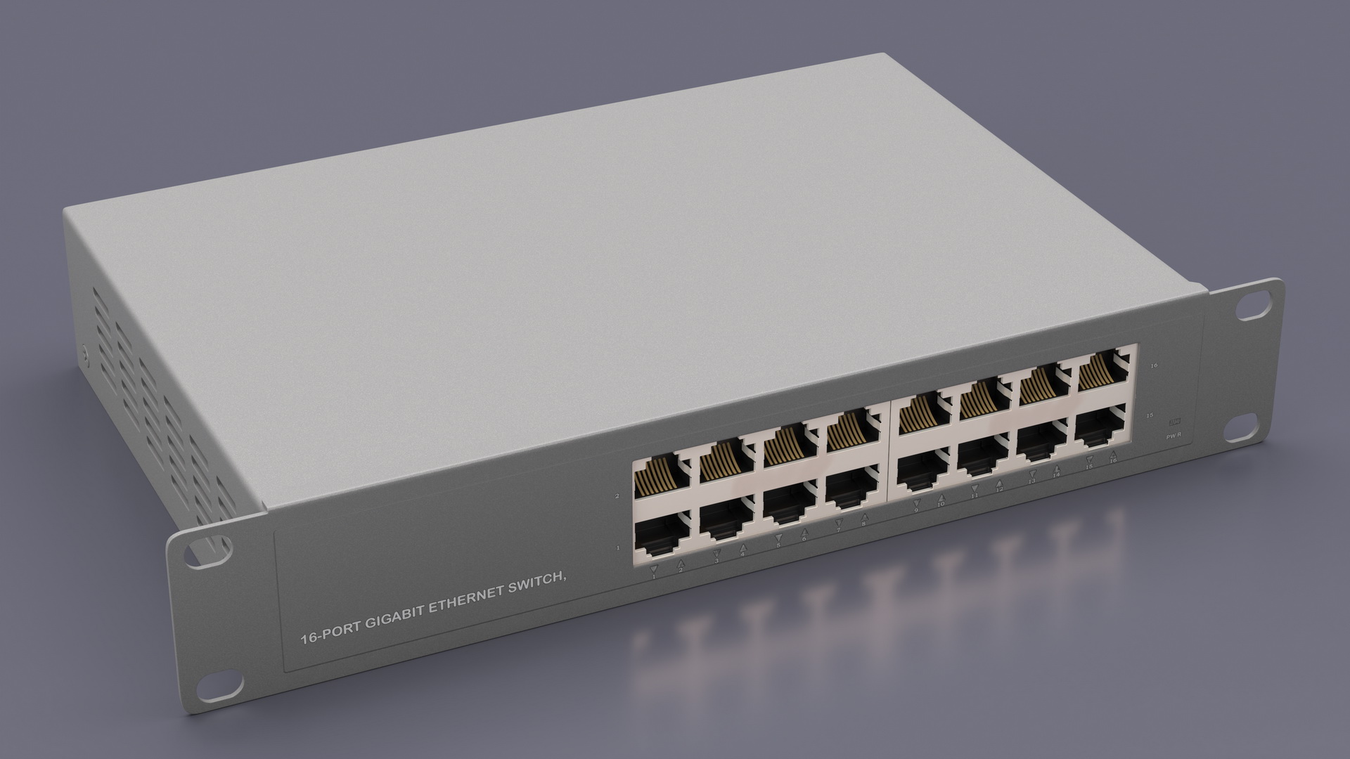 3D Network Switch 16 Ports Grey model