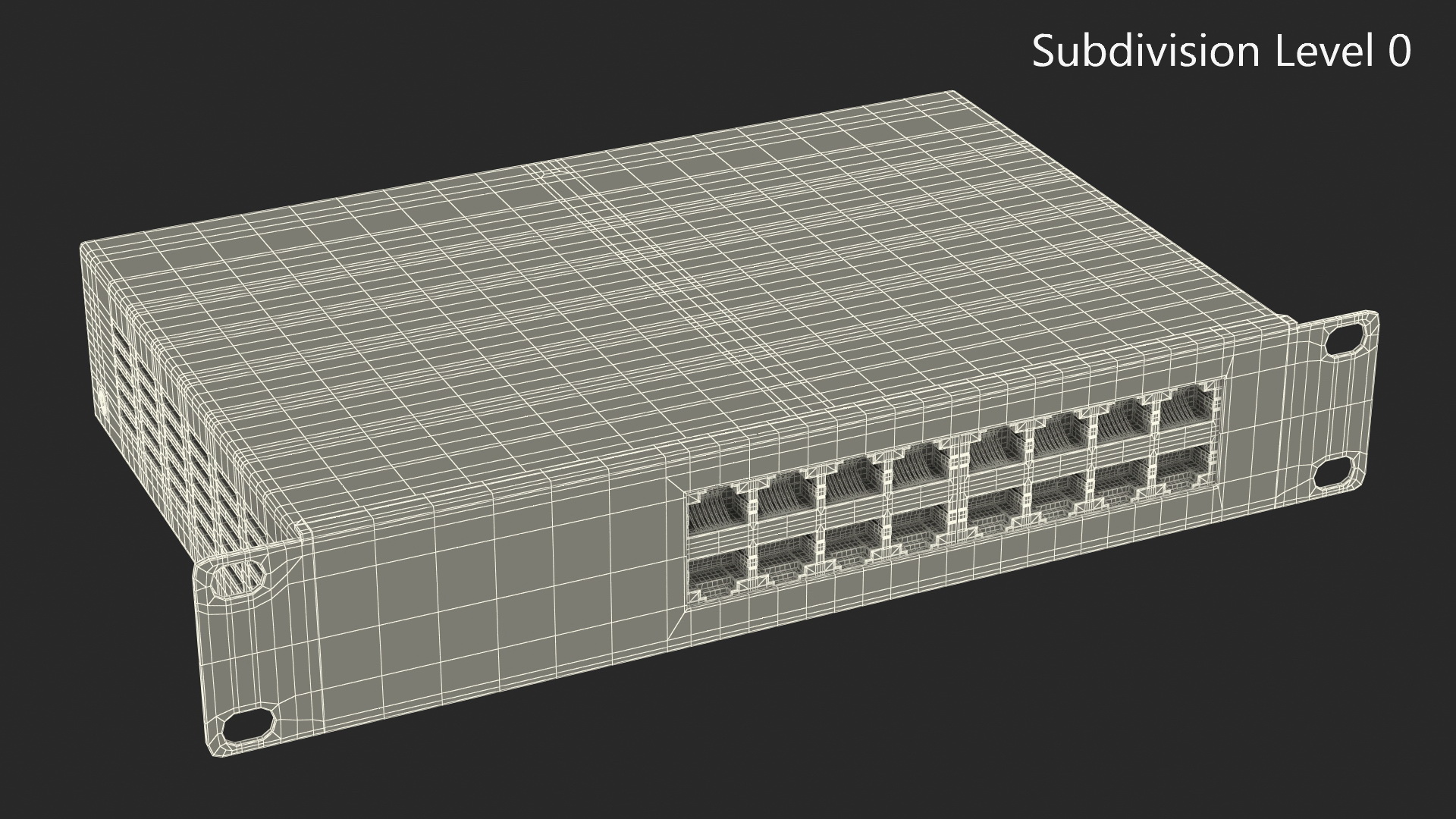 3D Network Switch 16 Ports Grey model