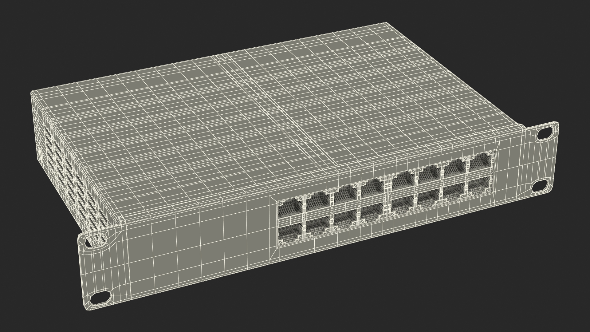3D Network Switch 16 Ports Grey model