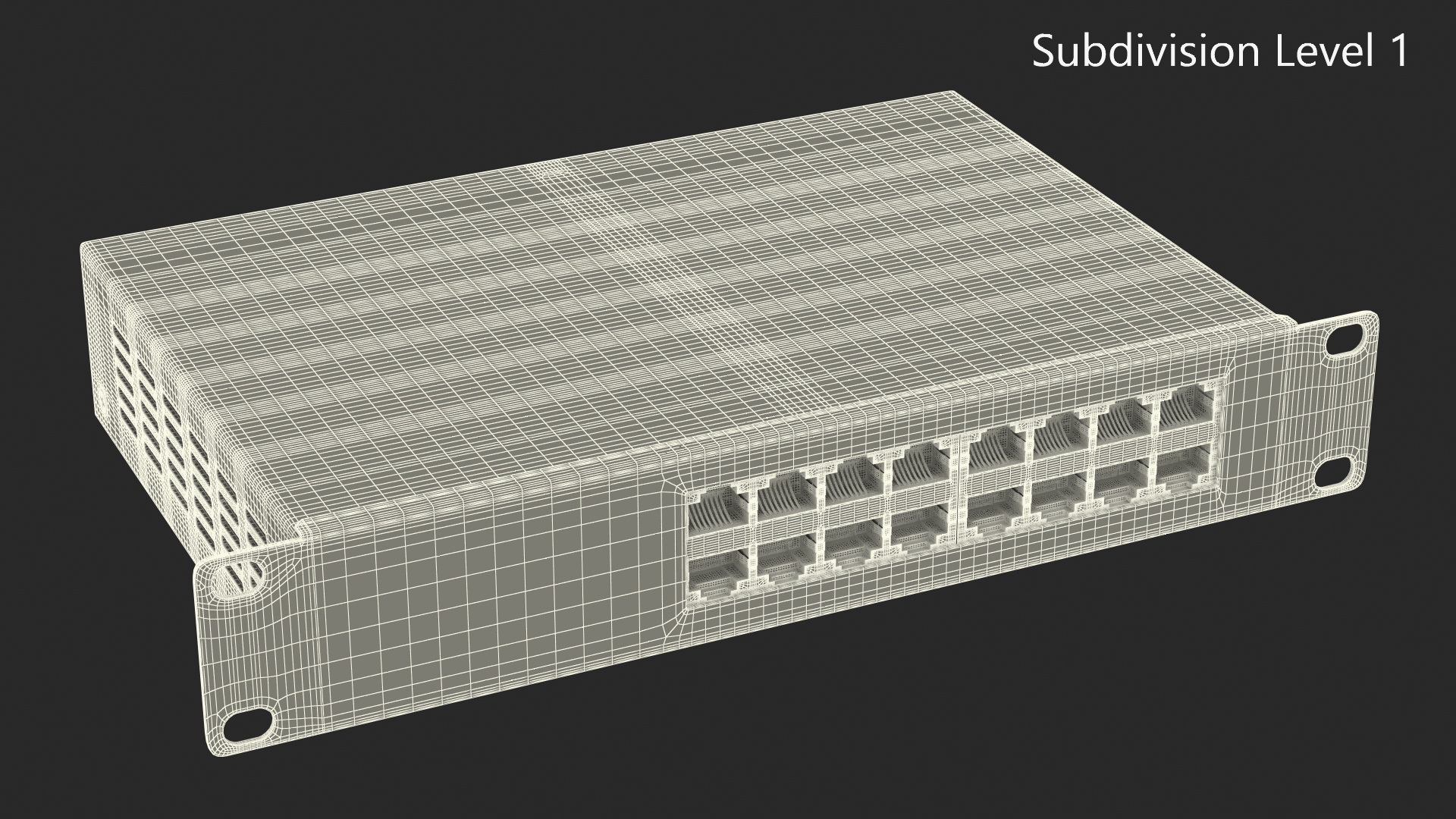 3D Network Switch 16 Ports Grey model