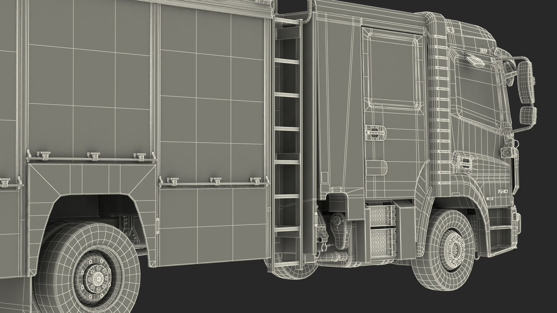 3D Mercedes Benz Atego 1530 Firetruck Rigged