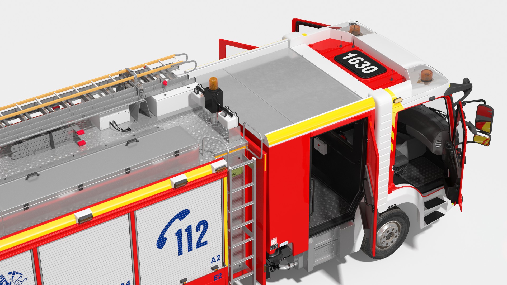 3D Mercedes Benz Atego 1530 Firetruck Rigged