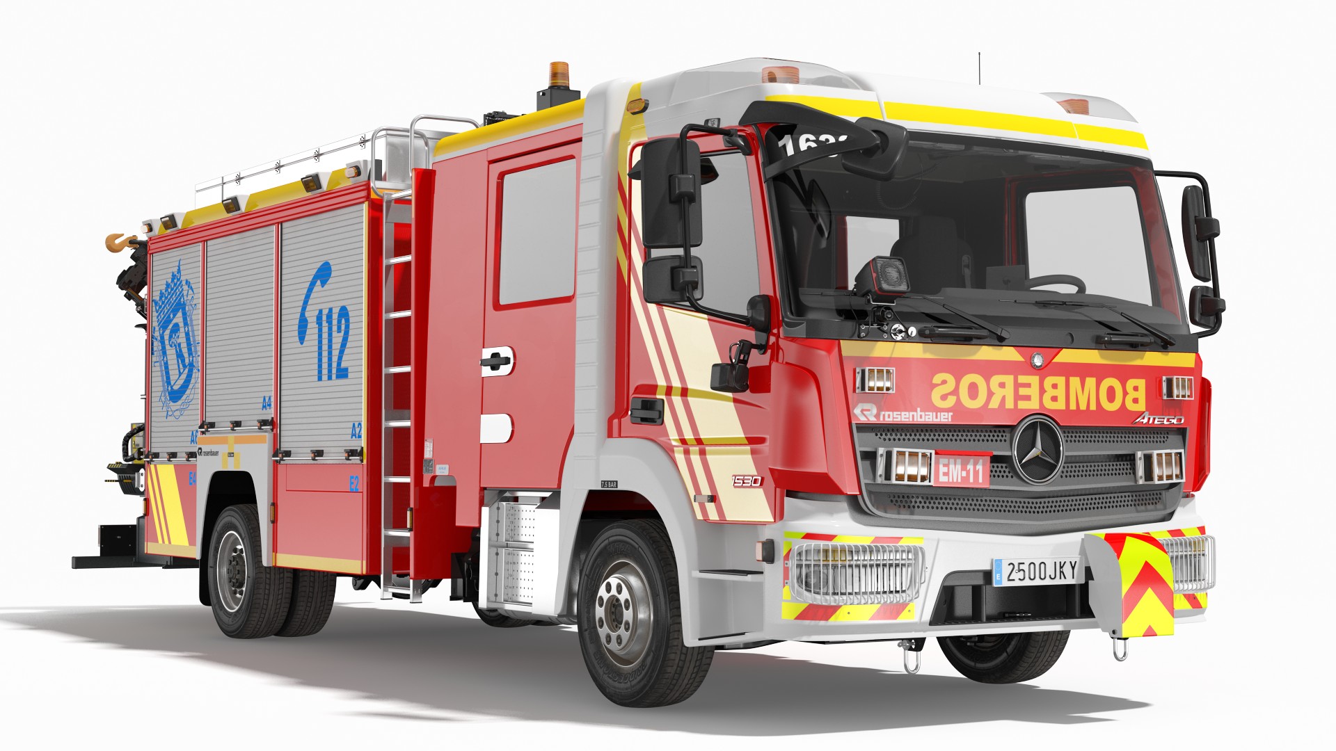 3D Mercedes Benz Atego 1530 Firetruck Rigged