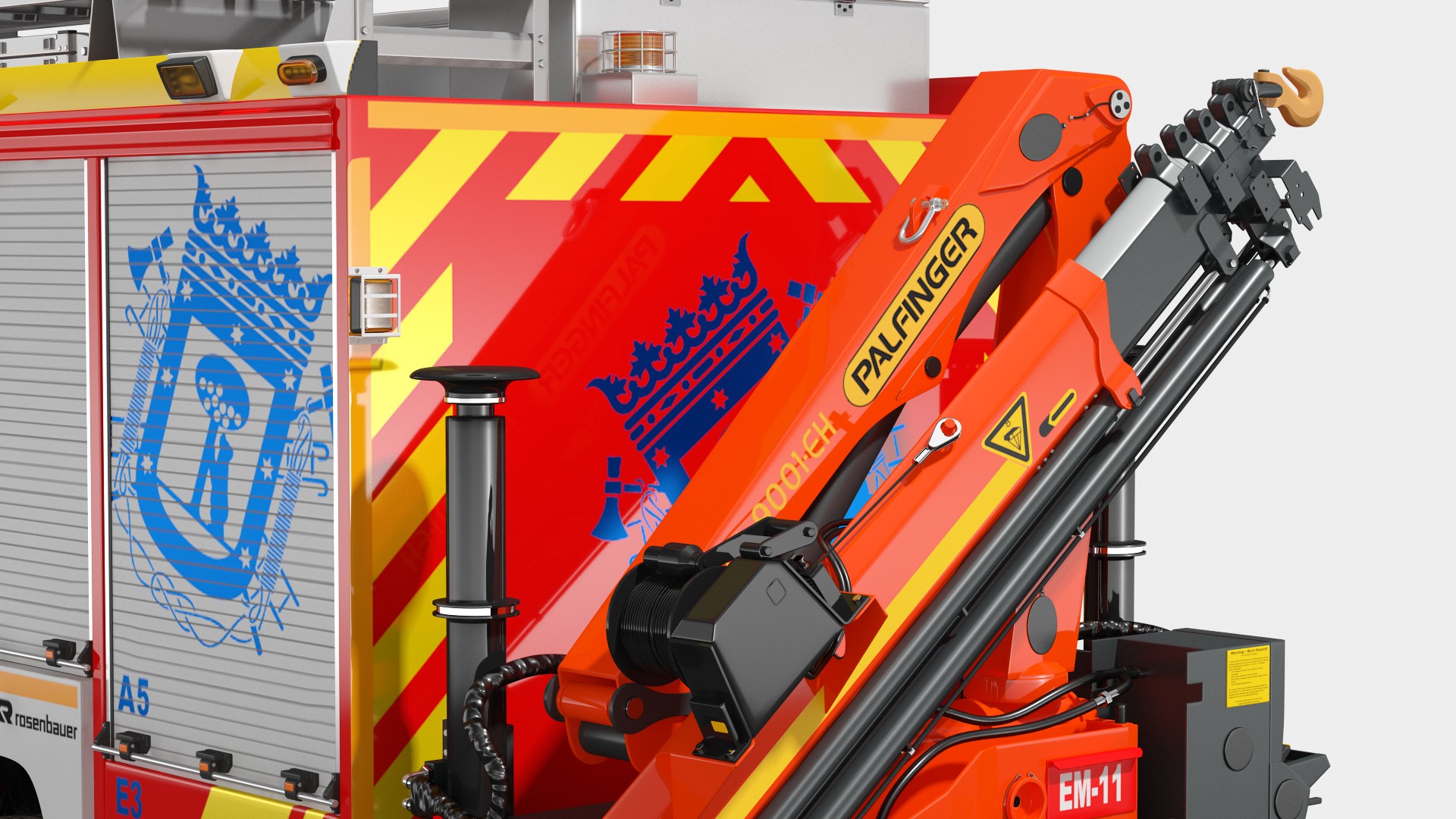 3D Mercedes Benz Atego 1530 Firetruck Rigged