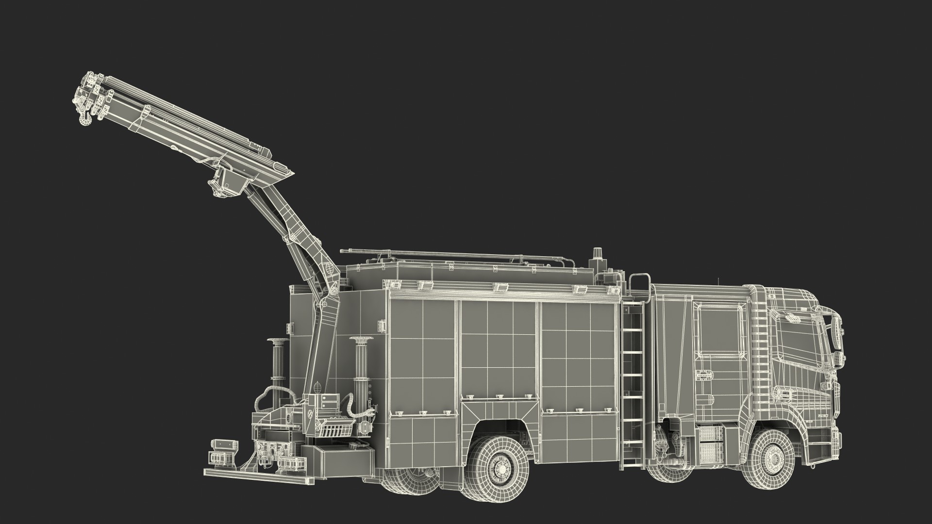 3D Mercedes Benz Atego 1530 Firetruck Rigged