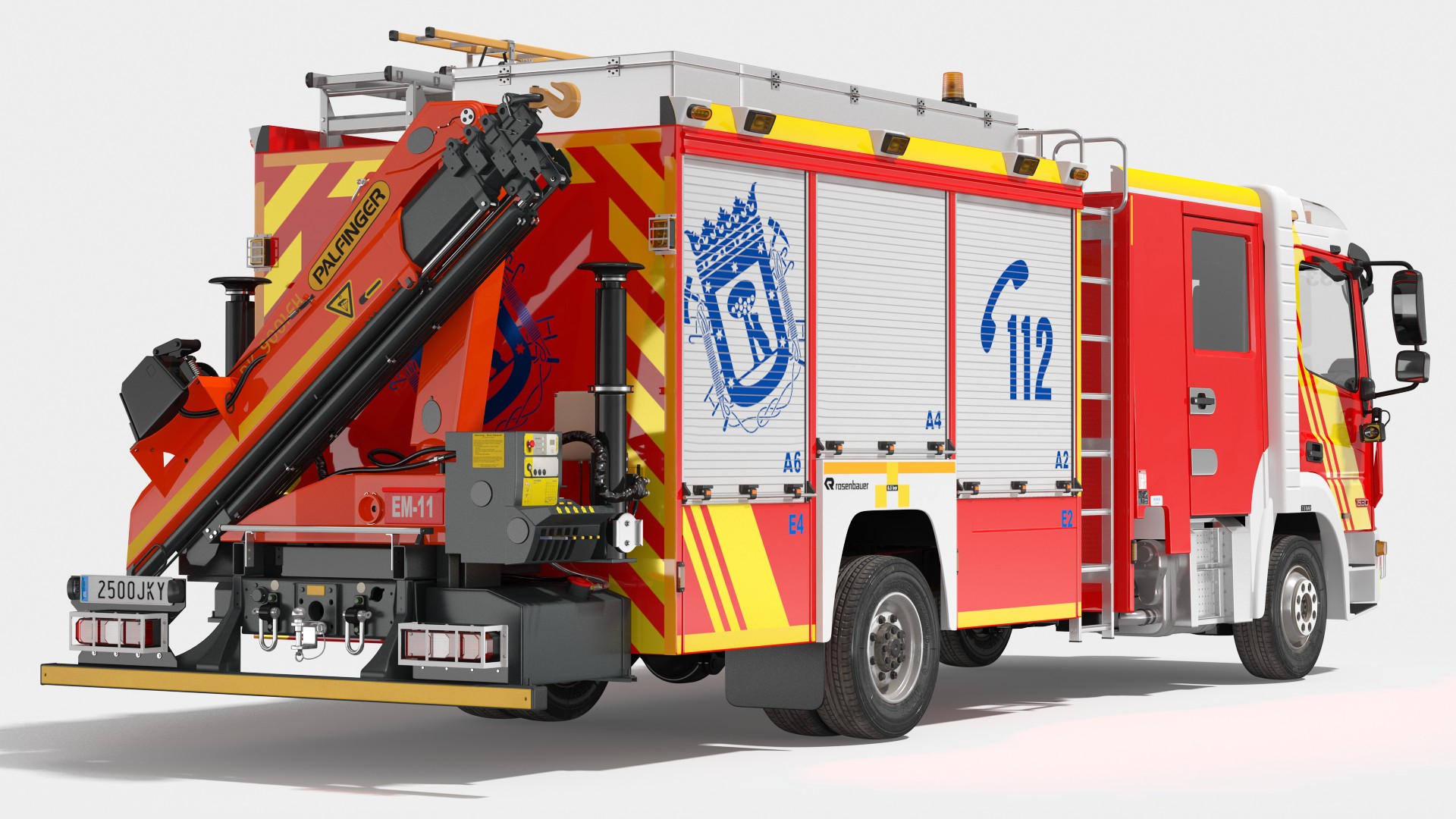 3D Mercedes Benz Atego 1530 Firetruck Rigged