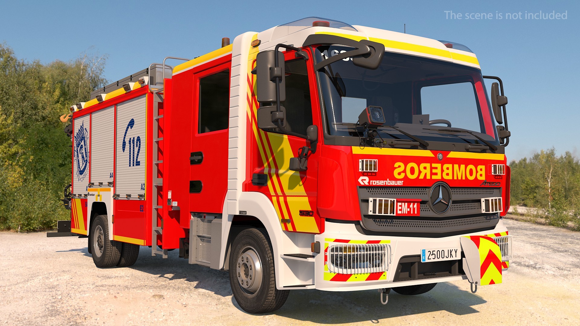 3D Mercedes Benz Atego 1530 Firetruck Rigged