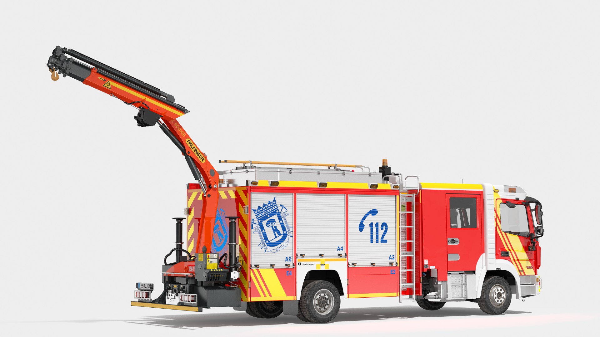3D Mercedes Benz Atego 1530 Firetruck Rigged