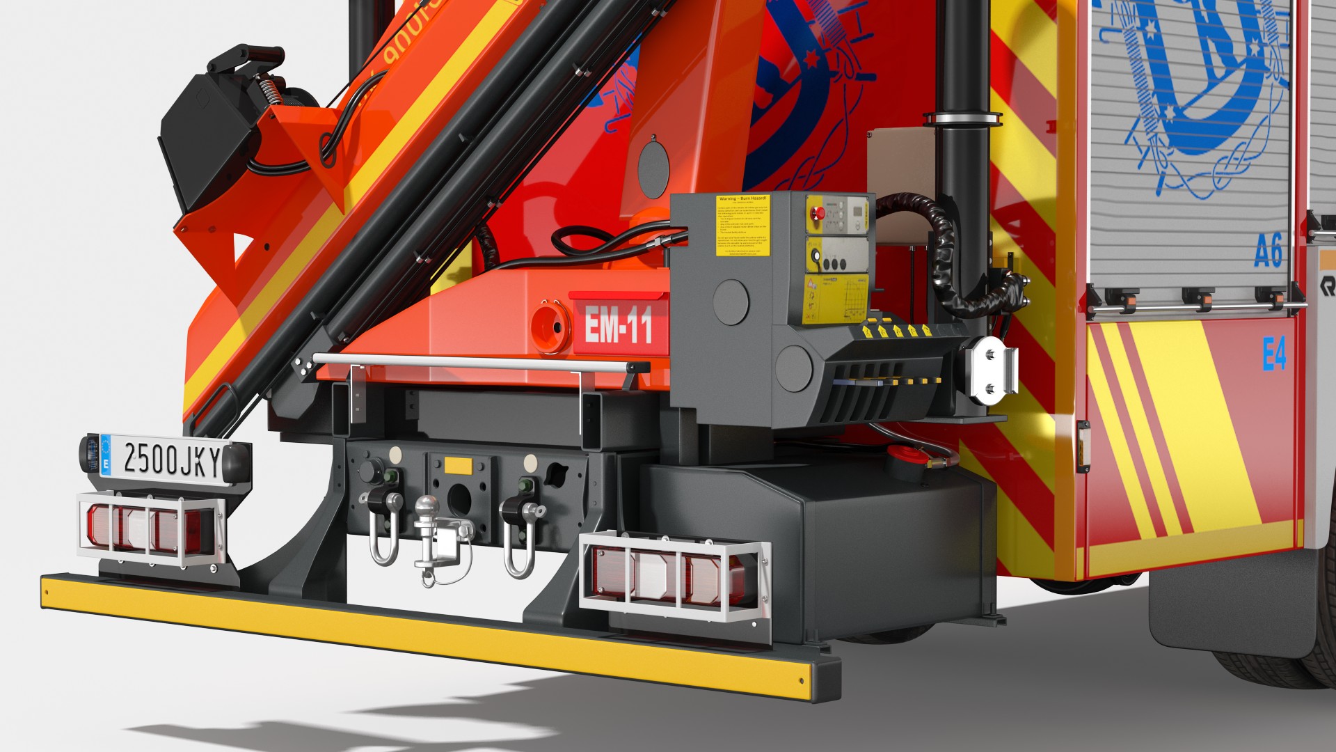 3D Mercedes Benz Atego 1530 Firetruck Rigged