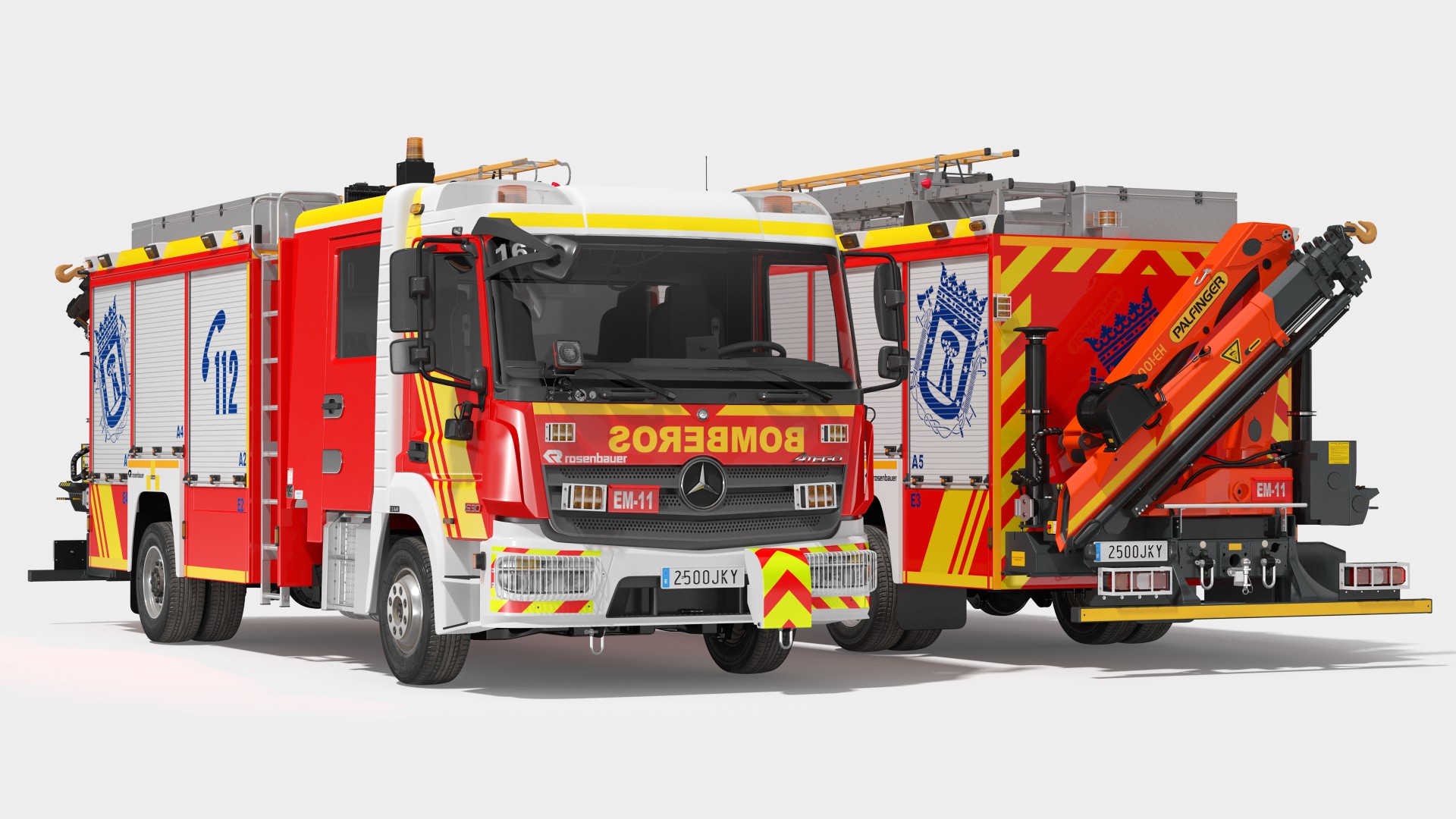 3D Mercedes Benz Atego 1530 Firetruck Rigged