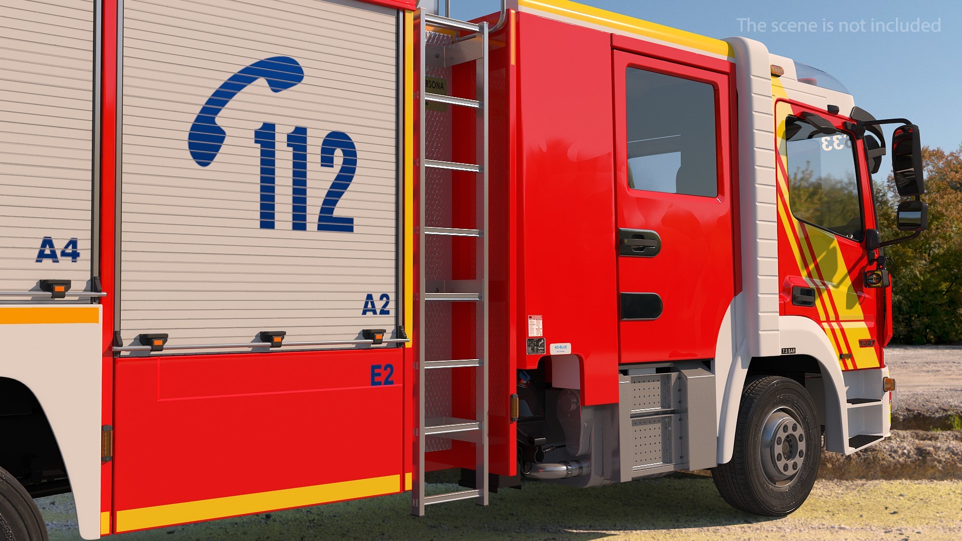 3D Mercedes Benz Atego 1530 Firetruck Rigged