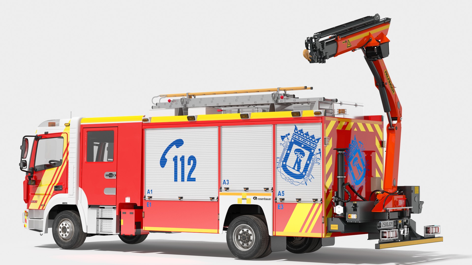 3D Mercedes Benz Atego 1530 Firetruck Rigged