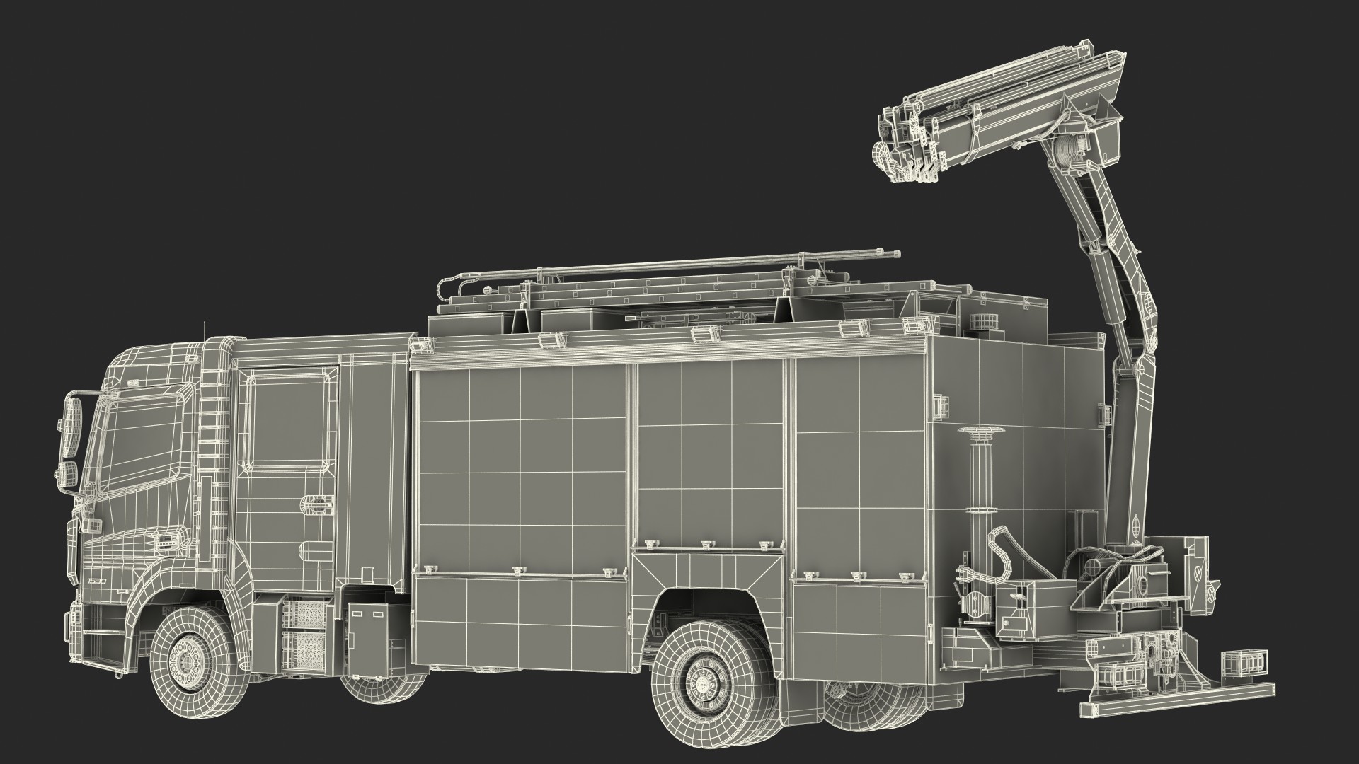 3D Mercedes Benz Atego 1530 Firetruck Rigged