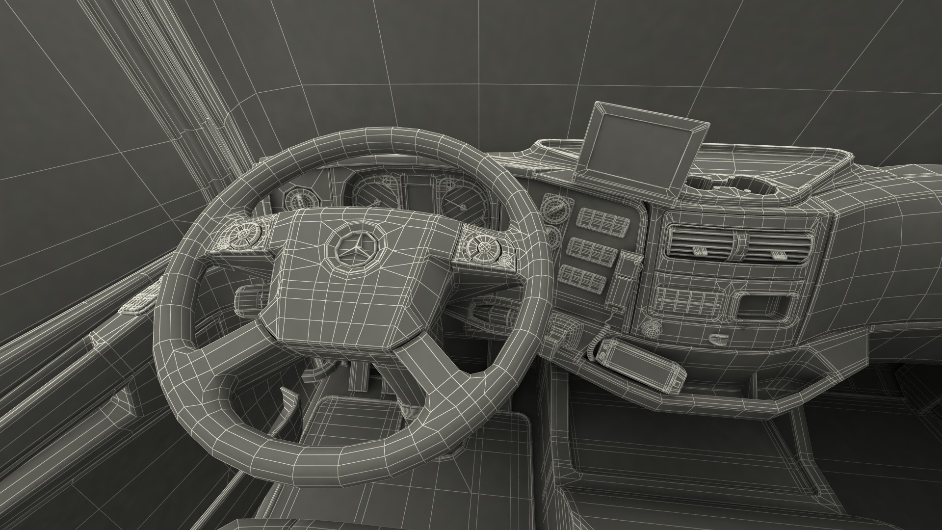 3D Mercedes Benz Atego 1530 Firetruck Rigged