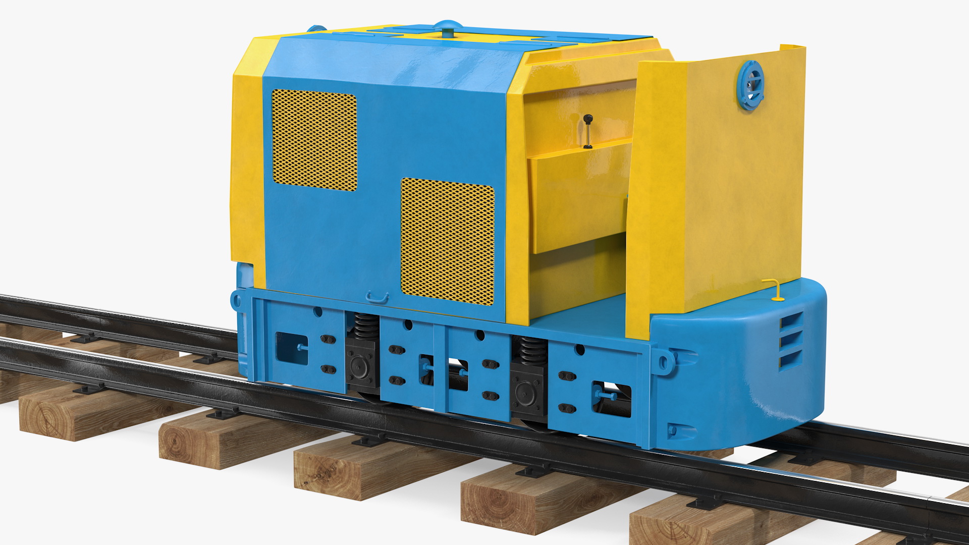3D Mining Locomotive on Railway Section
