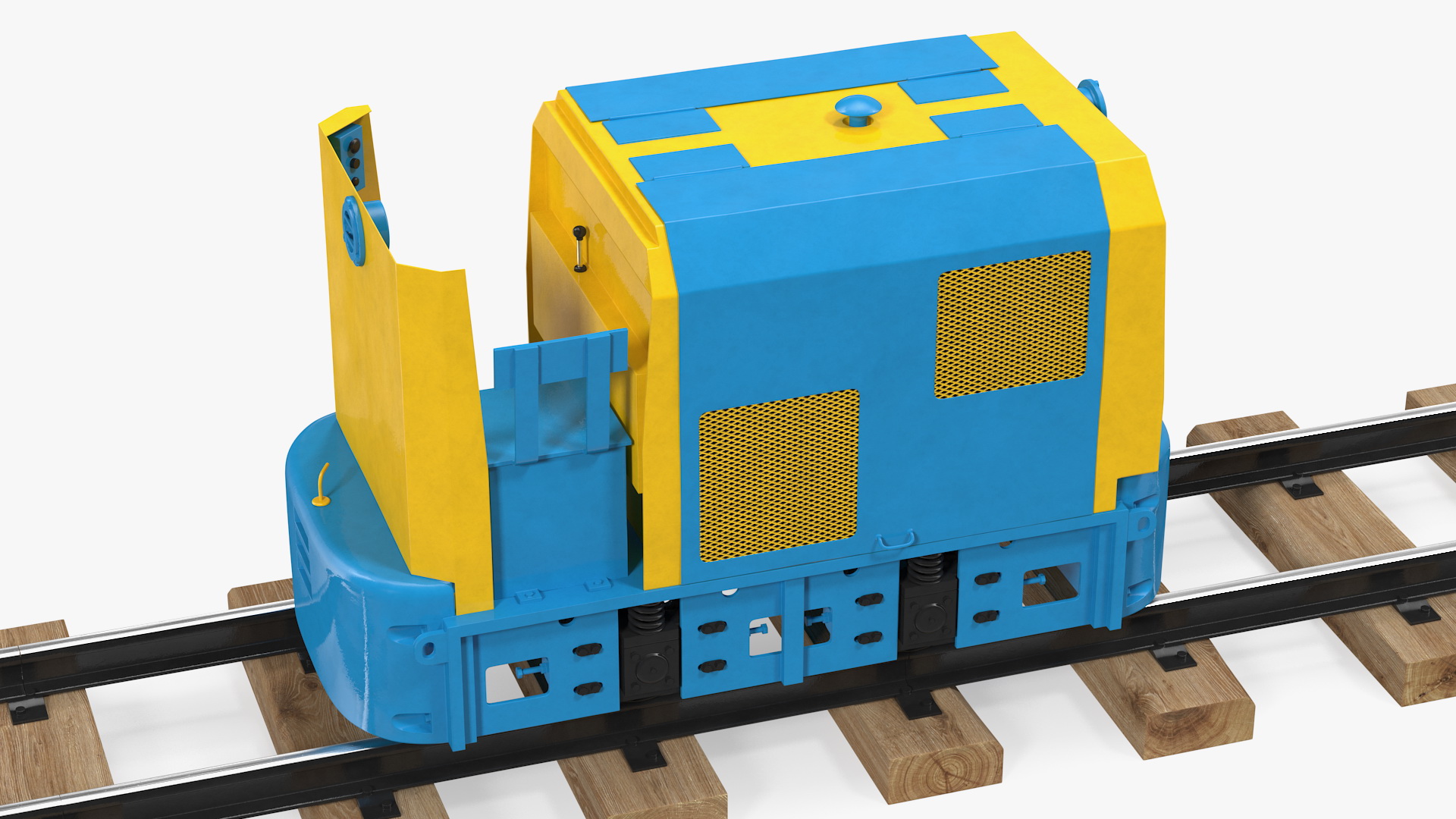 3D Mining Locomotive on Railway Section