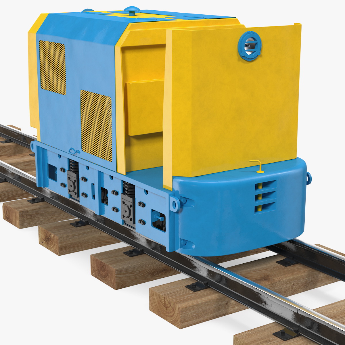 3D Mining Locomotive on Railway Section