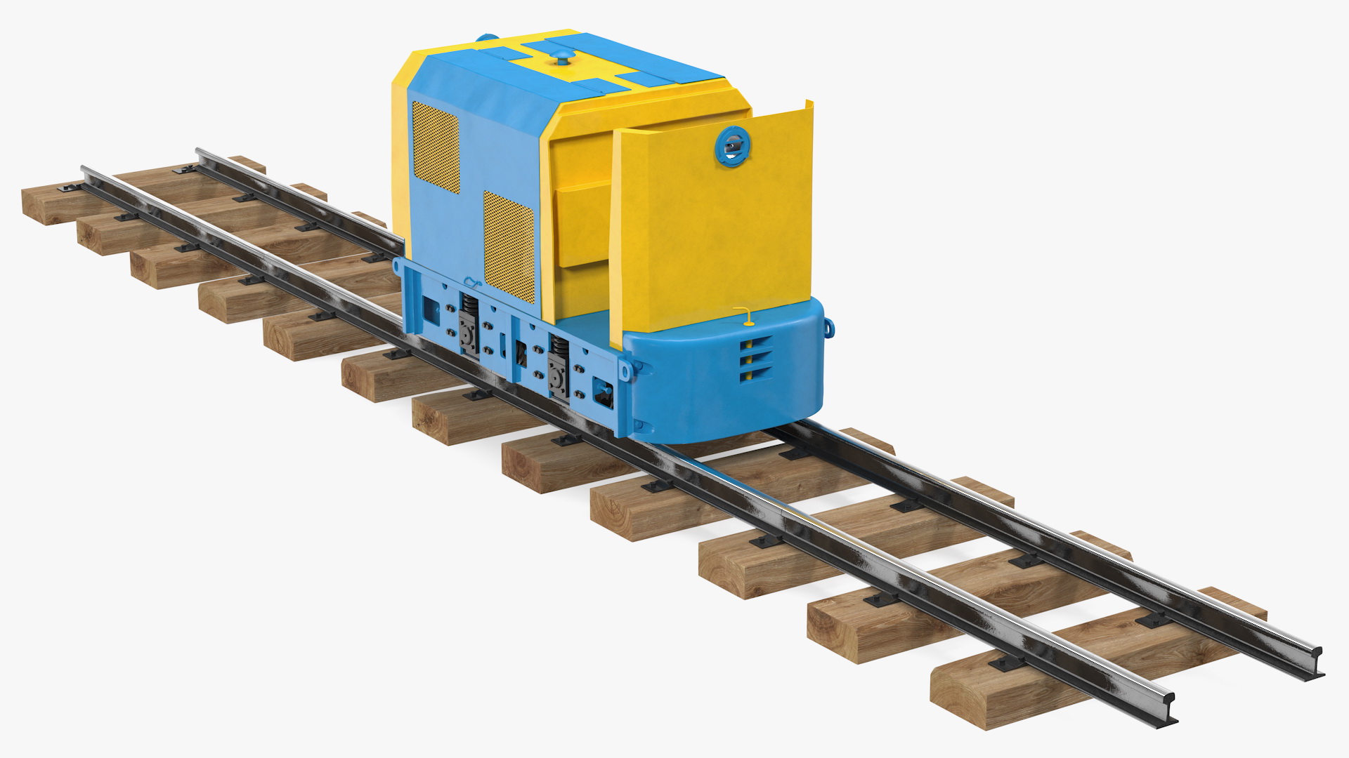 3D Mining Locomotive on Railway Section