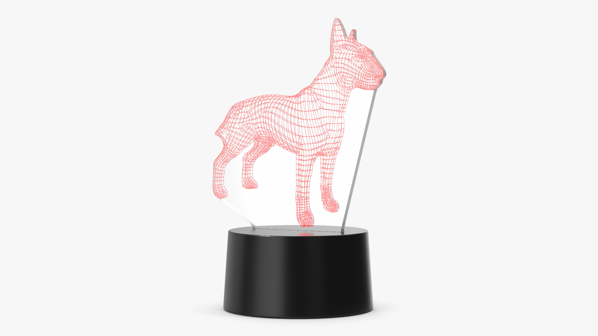 Optical Illusion 3D Dog Lamp Red 3D