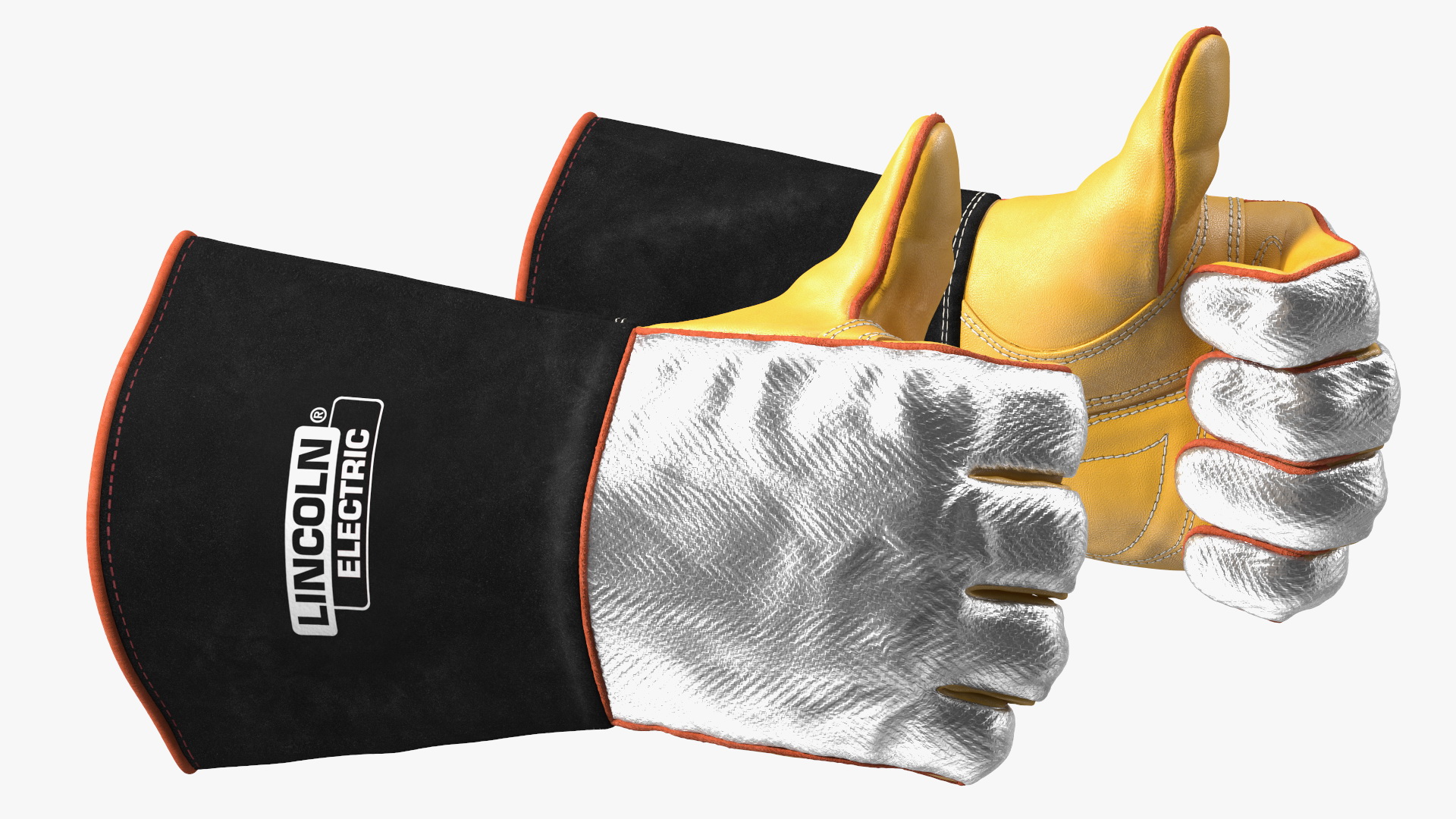 3D model Lincoln Electric Reflective Welding Gloves Thumbs Up Gesture
