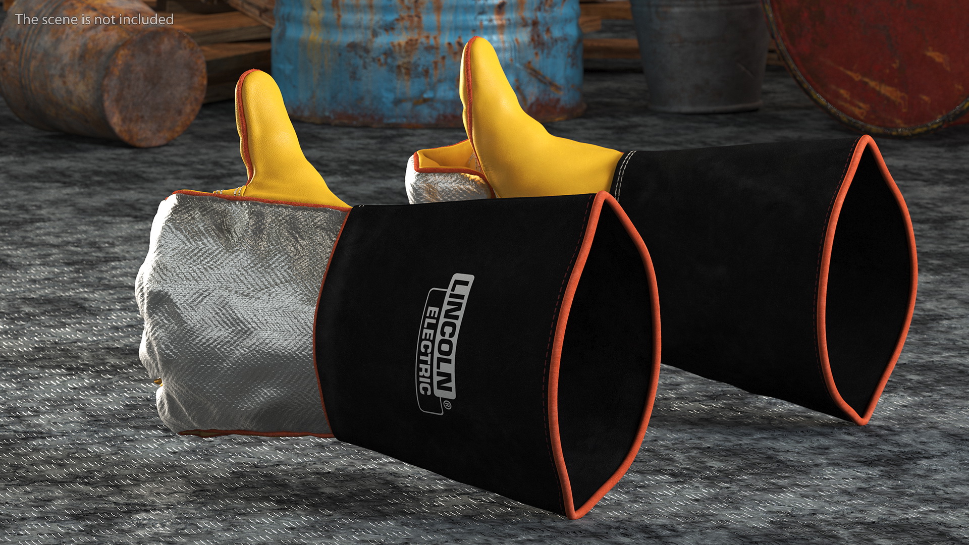 3D model Lincoln Electric Reflective Welding Gloves Thumbs Up Gesture